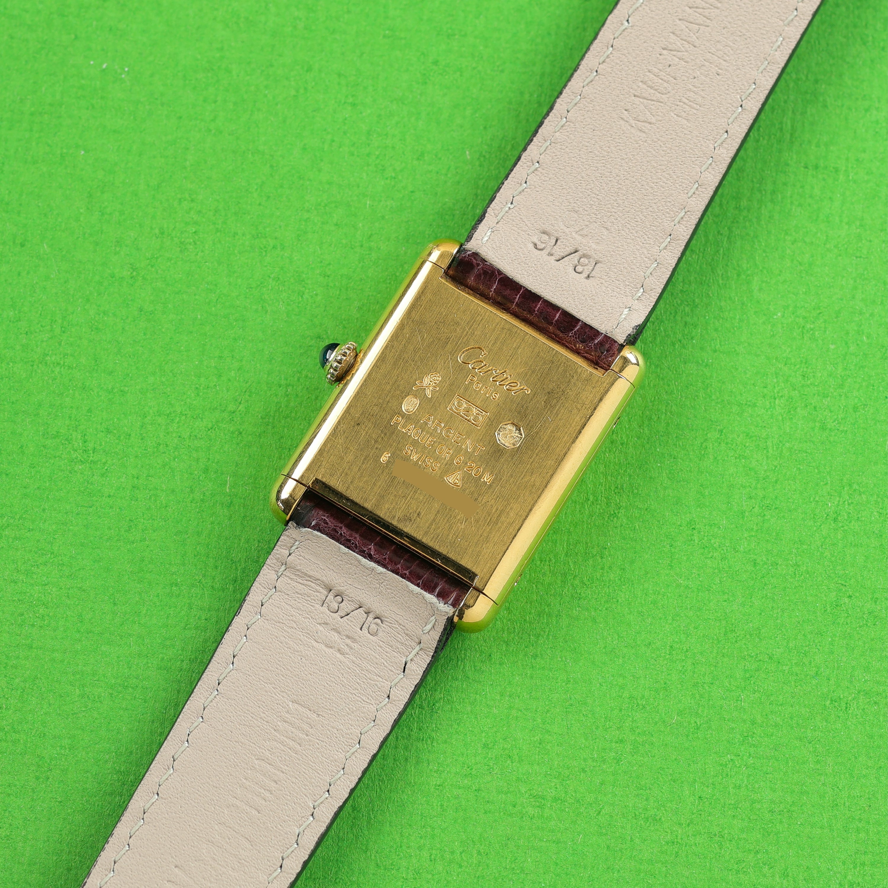 Cartier Tank Must Large Burgundy Red Dial