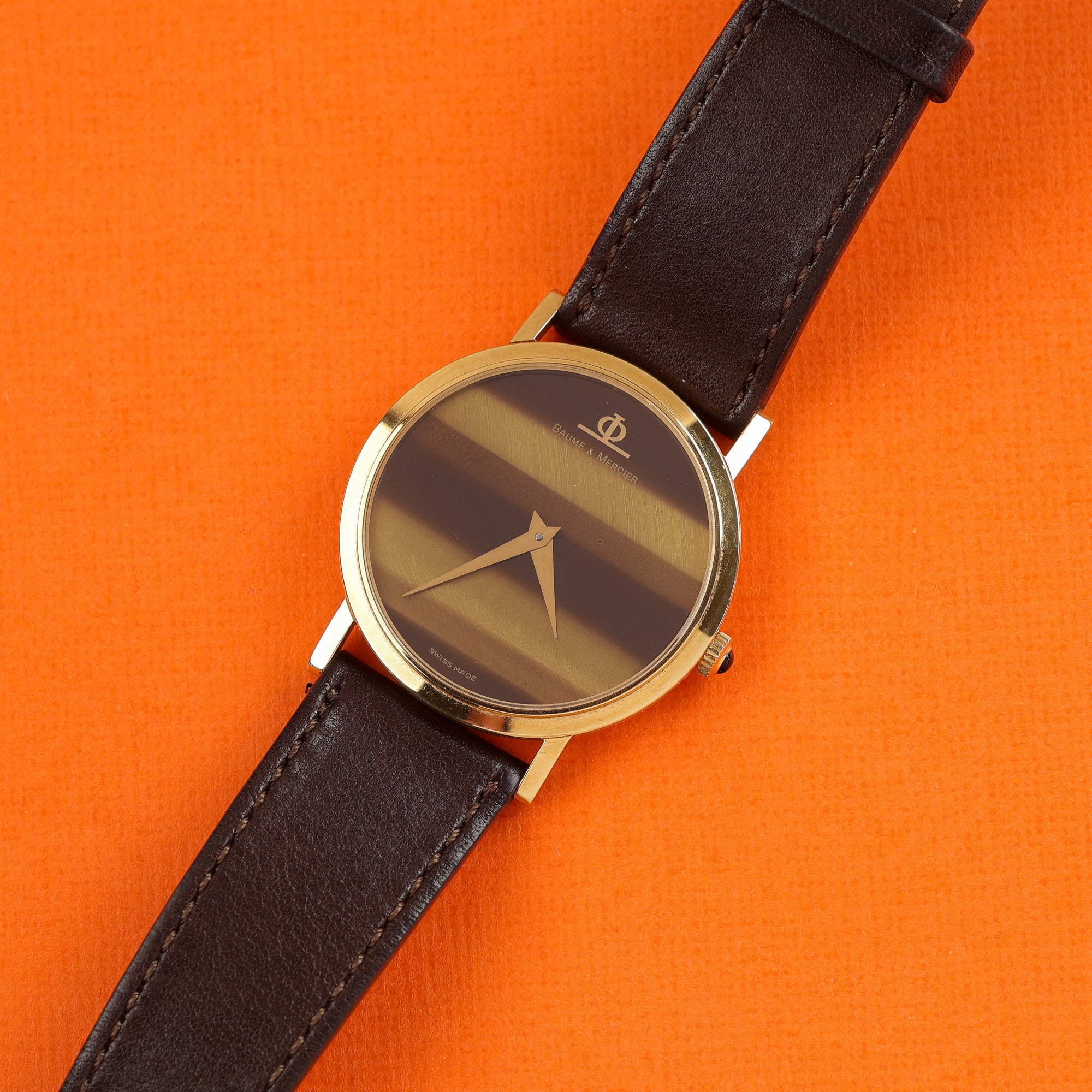 Baume & Mercier Ref. 35130 18K Yellow Gold "Tigereye" Dial