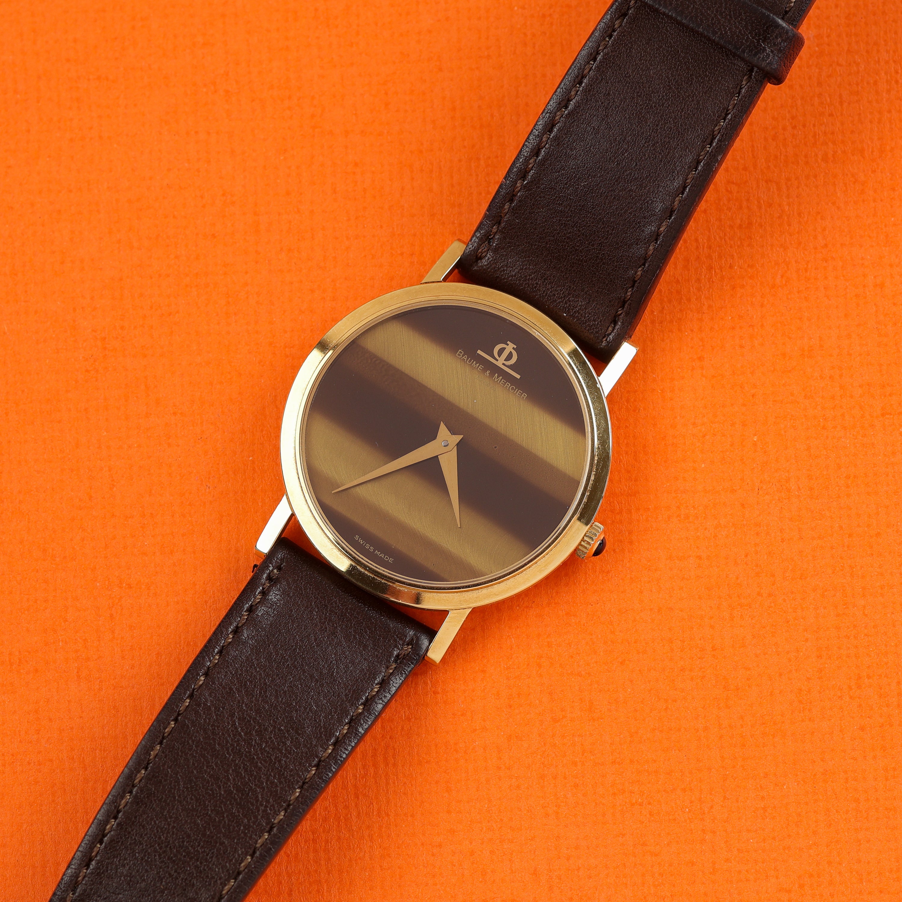 Baume & Mercier Ref. 35130 18K Yellow Gold "Tigereye" Dial