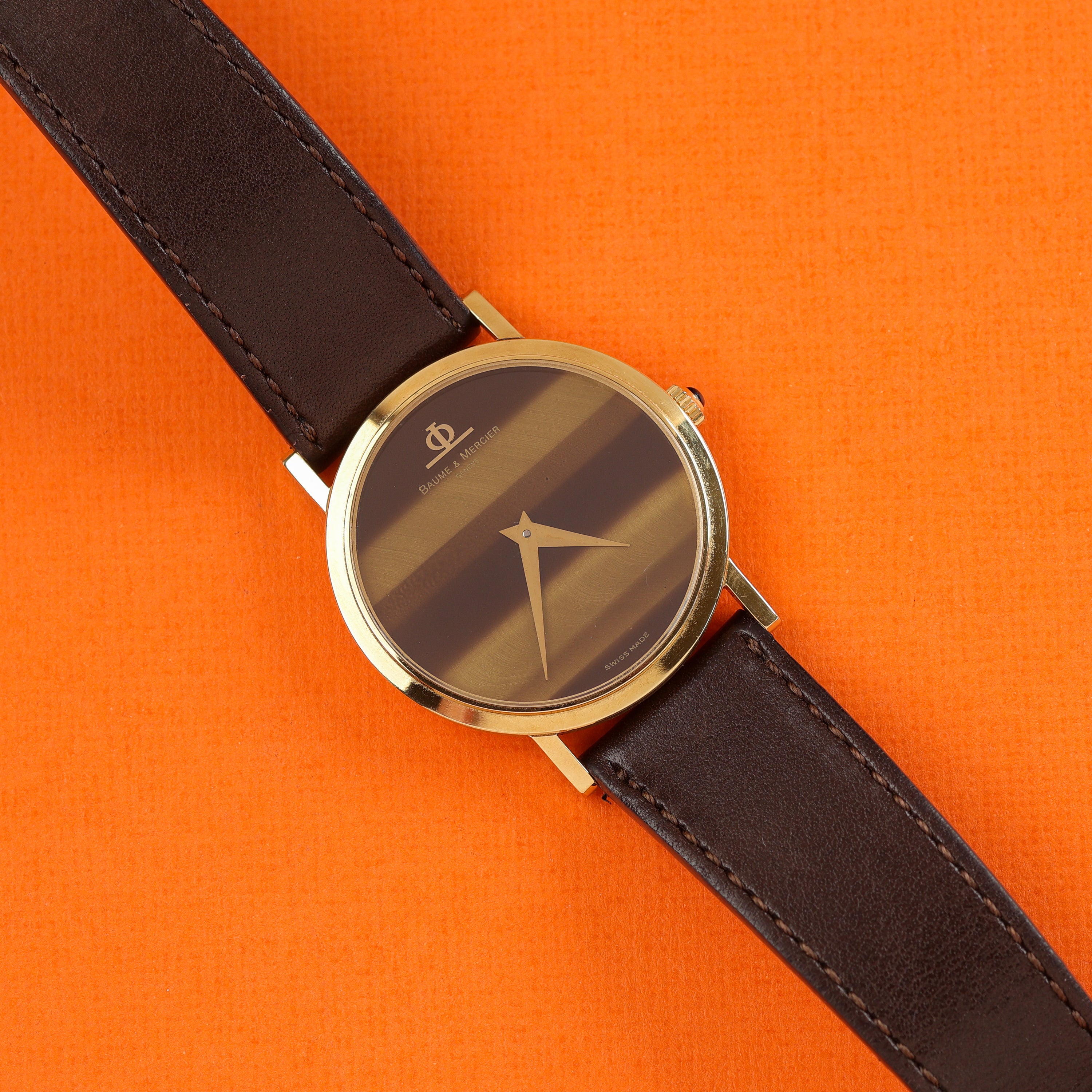 Baume & Mercier Ref. 35130 18K Yellow Gold "Tigereye" Dial