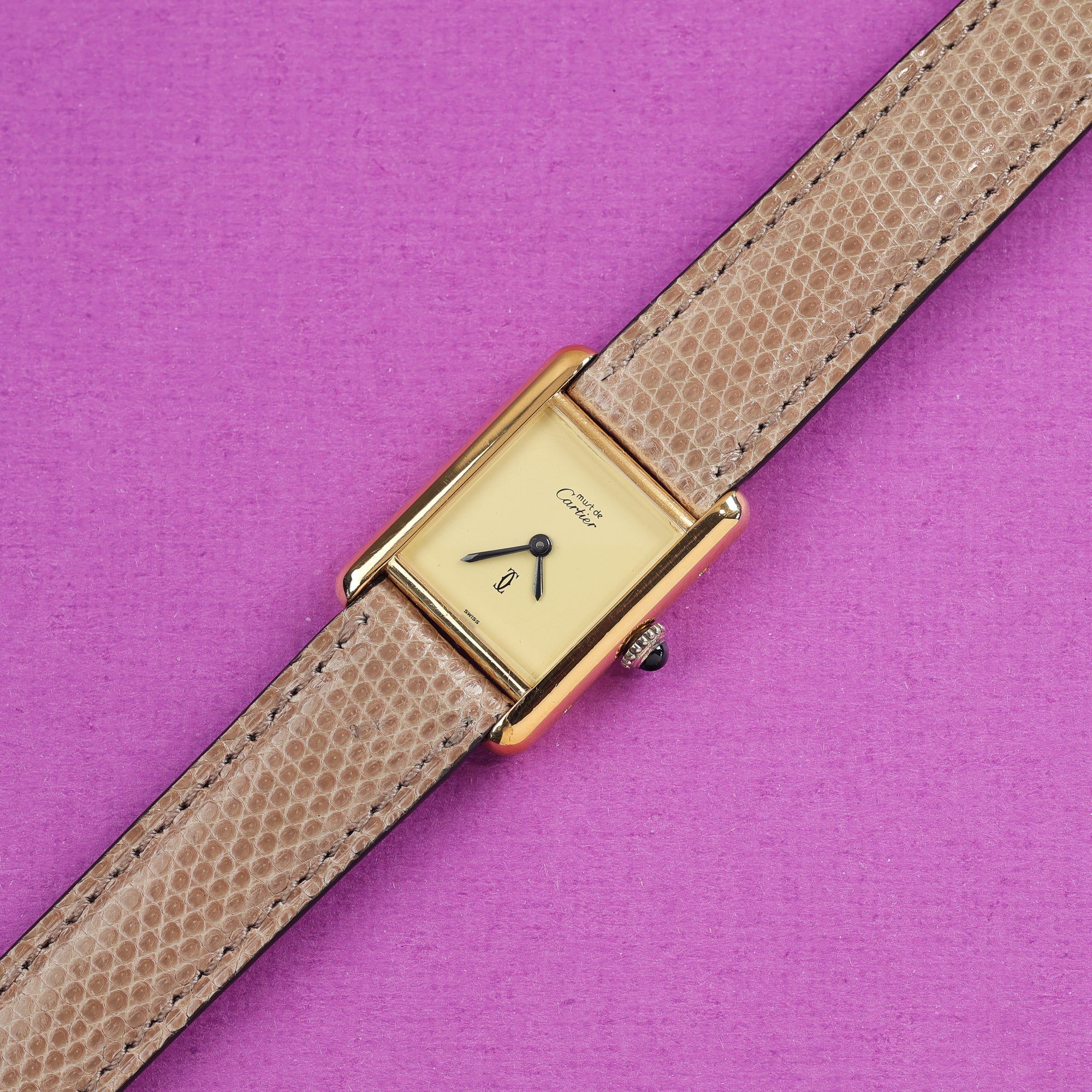 Cartier Tank Must Small 'Lemon' Dial With Original Papers