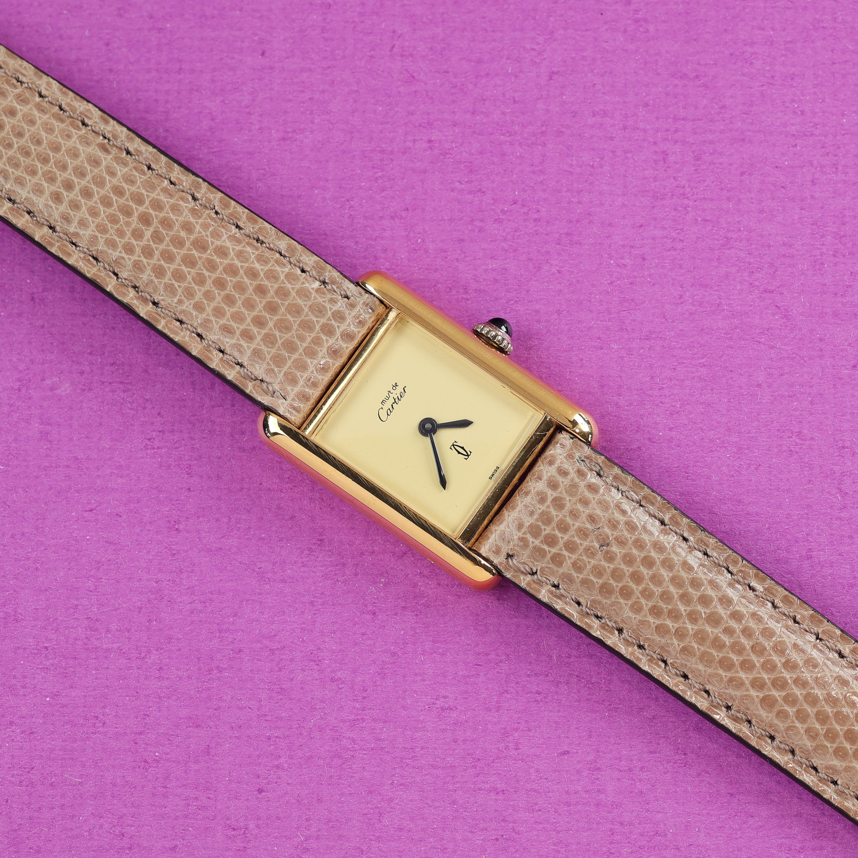 Cartier Tank Must Small 'Lemon' Dial With Original Papers