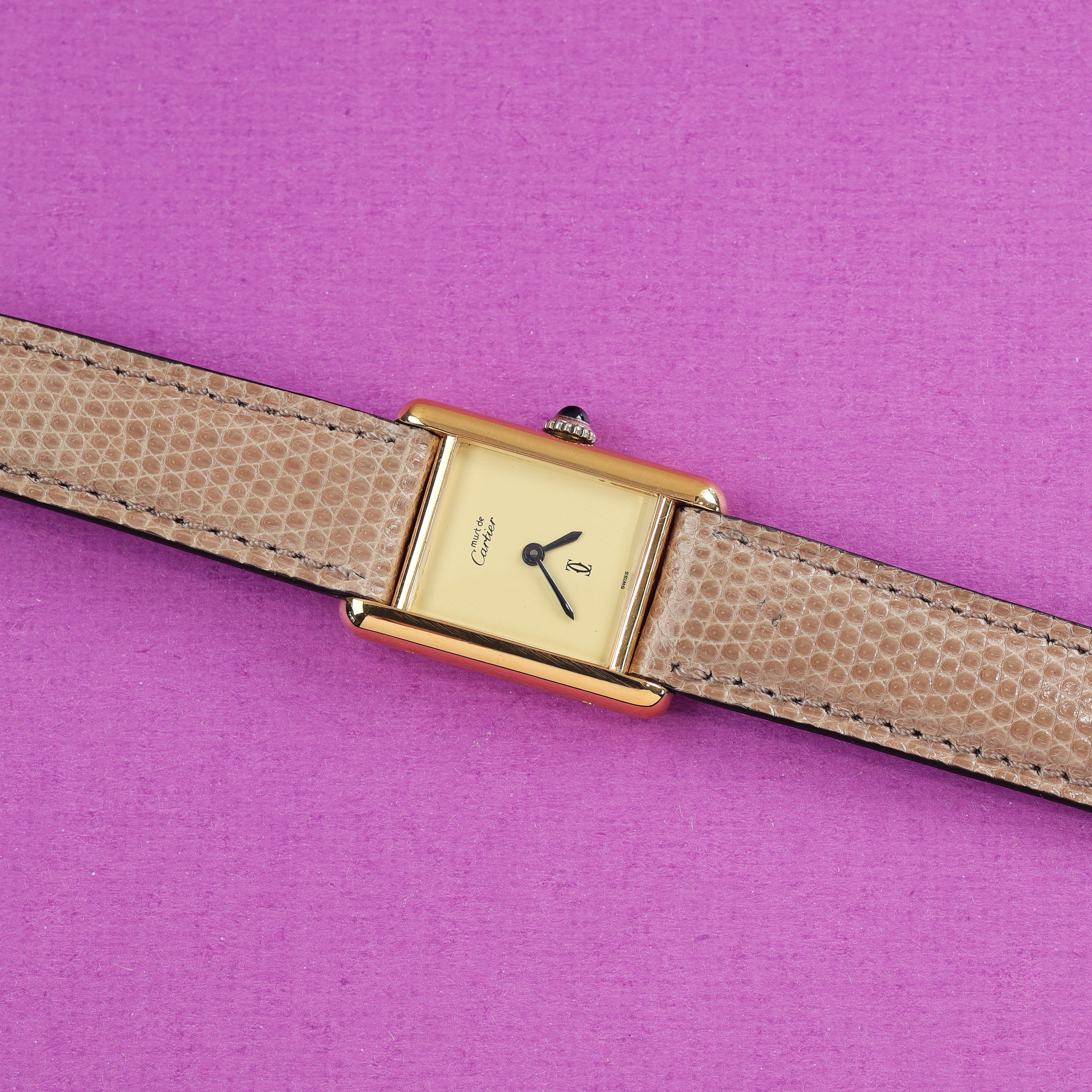 Cartier Tank Must Small 'Lemon' Dial With Original Papers