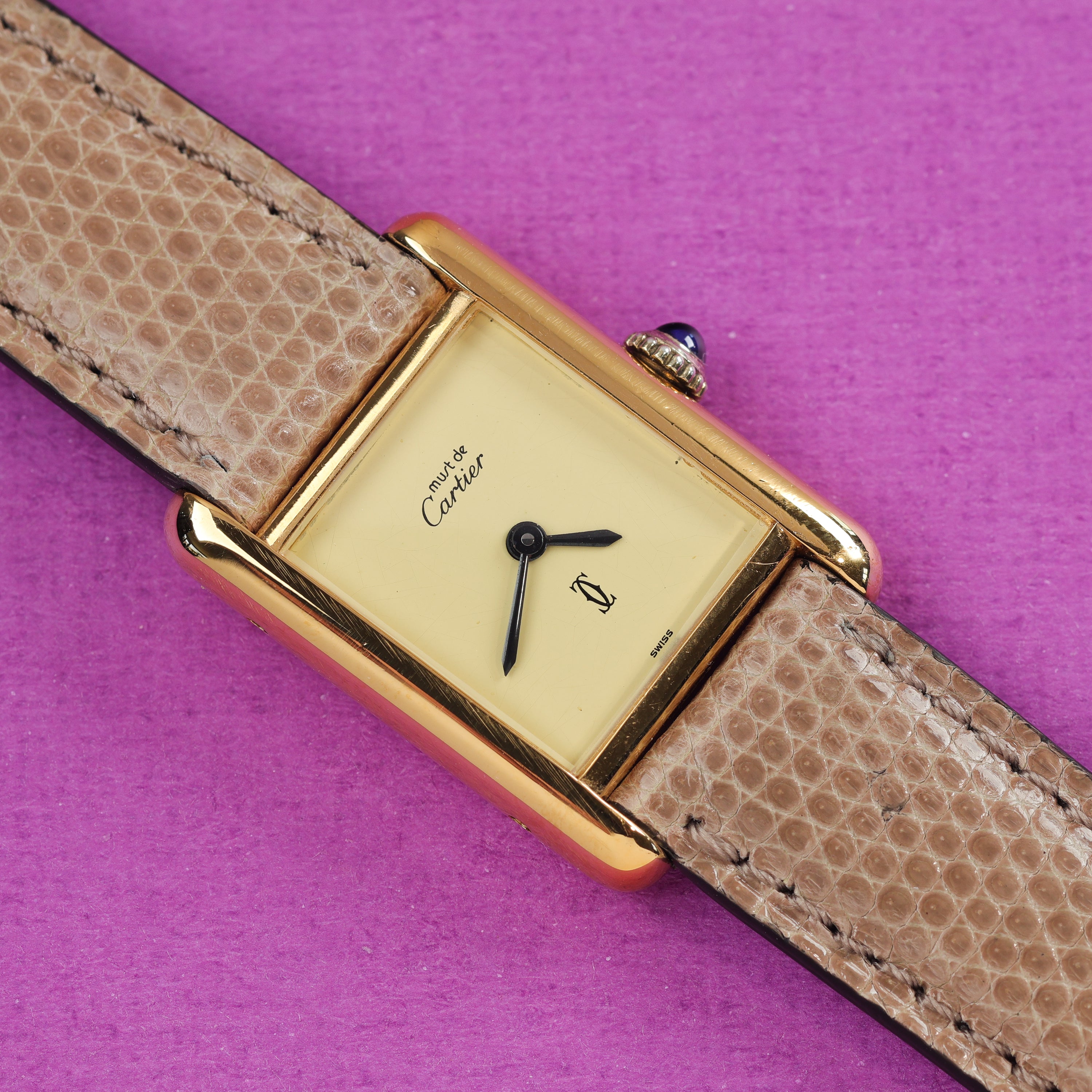 Cartier Tank Must Small 'Lemon' Dial With Original Papers