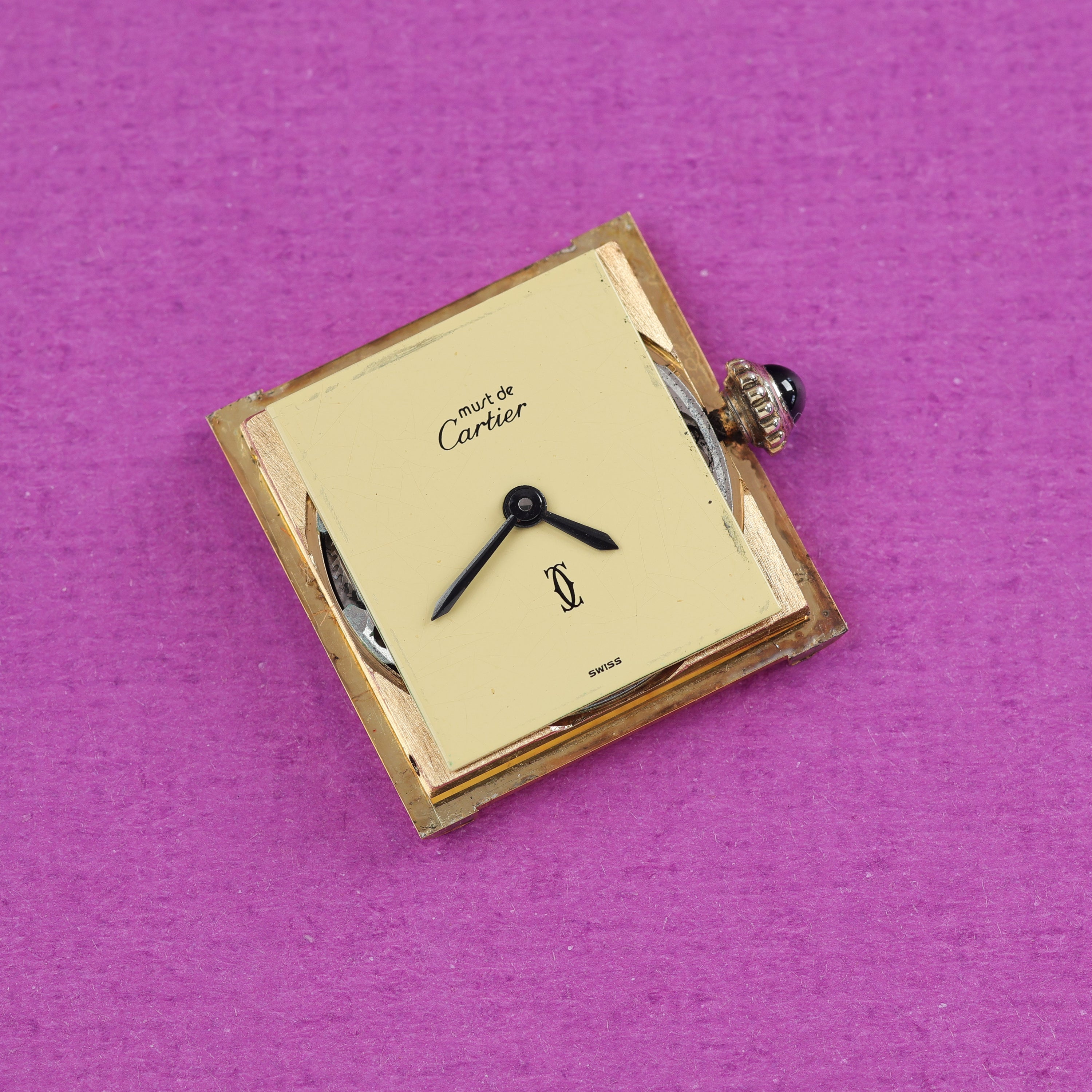 Cartier Tank Must Small 'Lemon' Dial With Original Papers