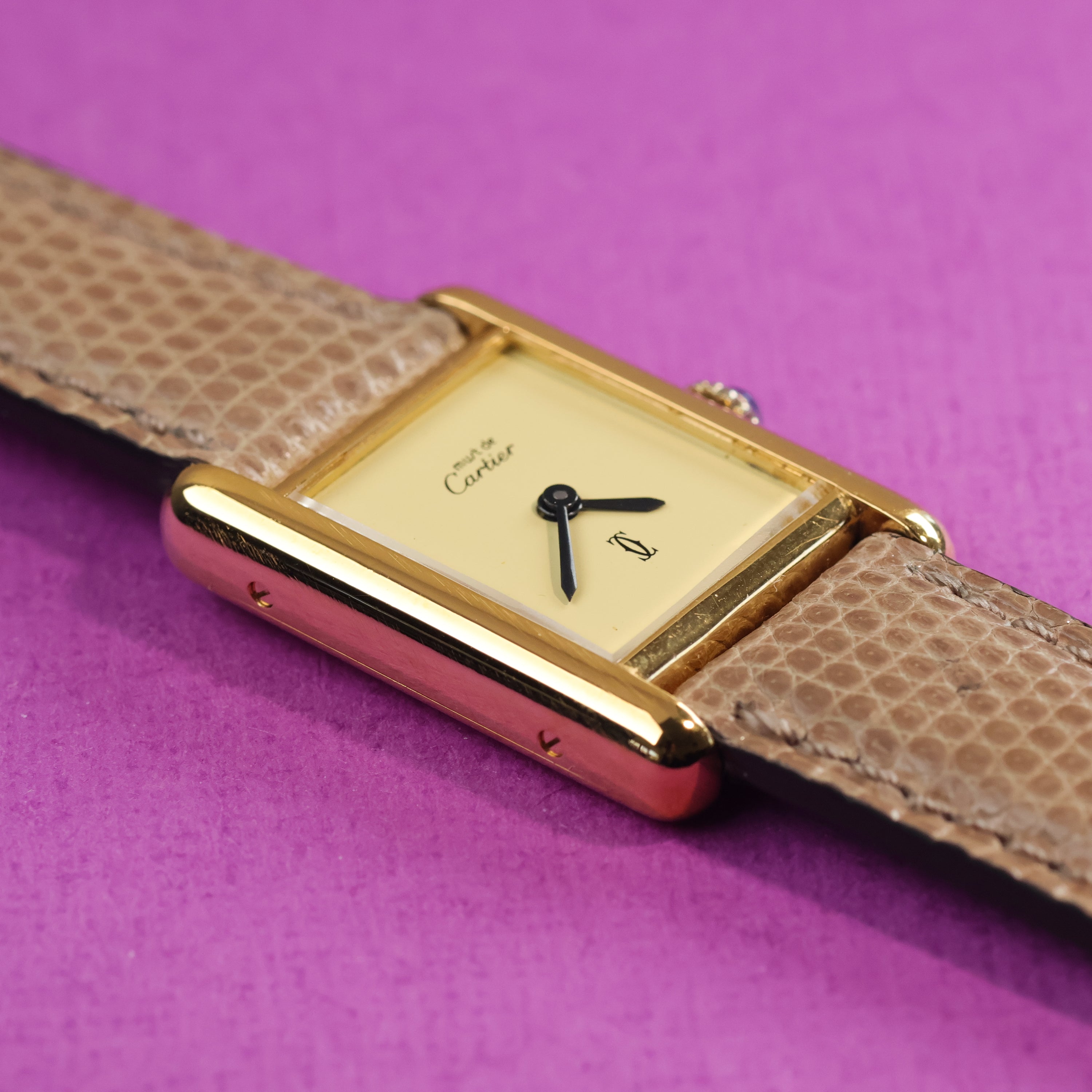Cartier Tank Must Small 'Lemon' Dial With Original Papers