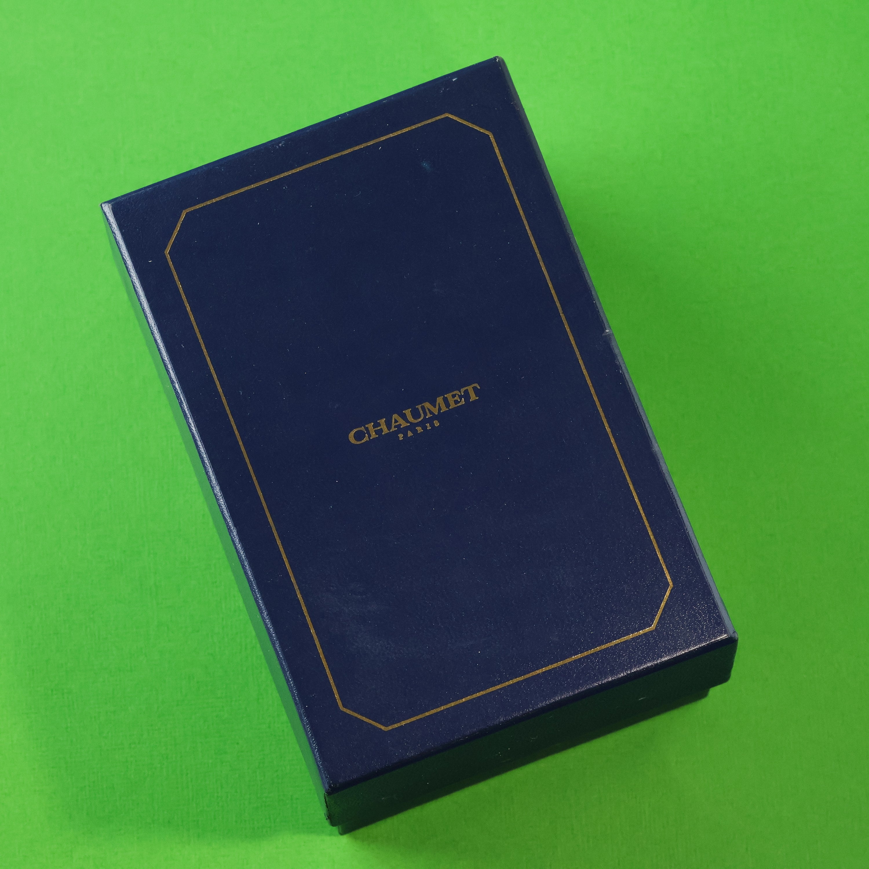 Chaumet Rectangular 18K Yellow Gold Lapis Lazuli Stone Dial