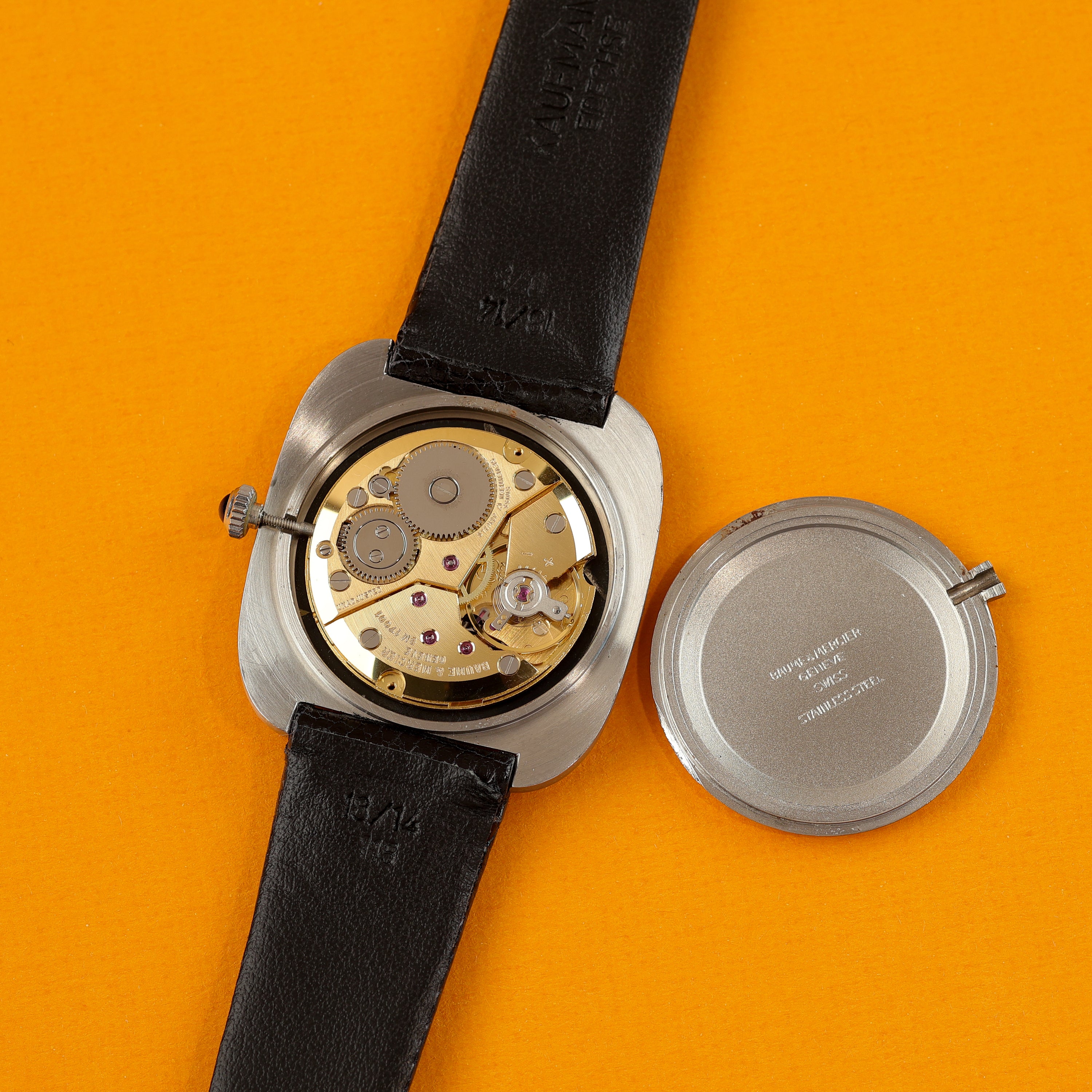 Baume Mercier Ref. 1721 Steel Dresswatch Black Lacquer Dial