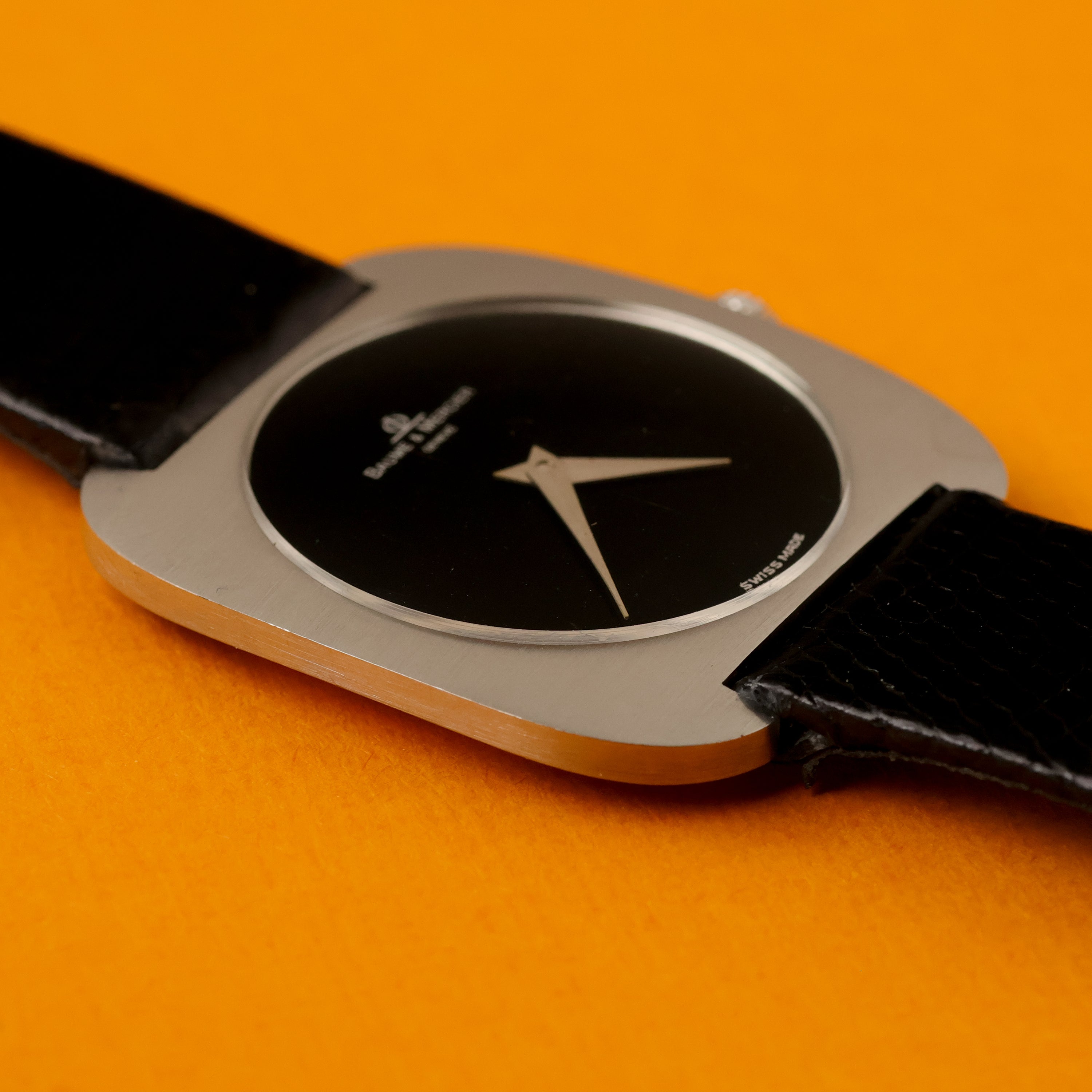 Baume Mercier Ref. 1721 Steel Dresswatch Black Lacquer Dial
