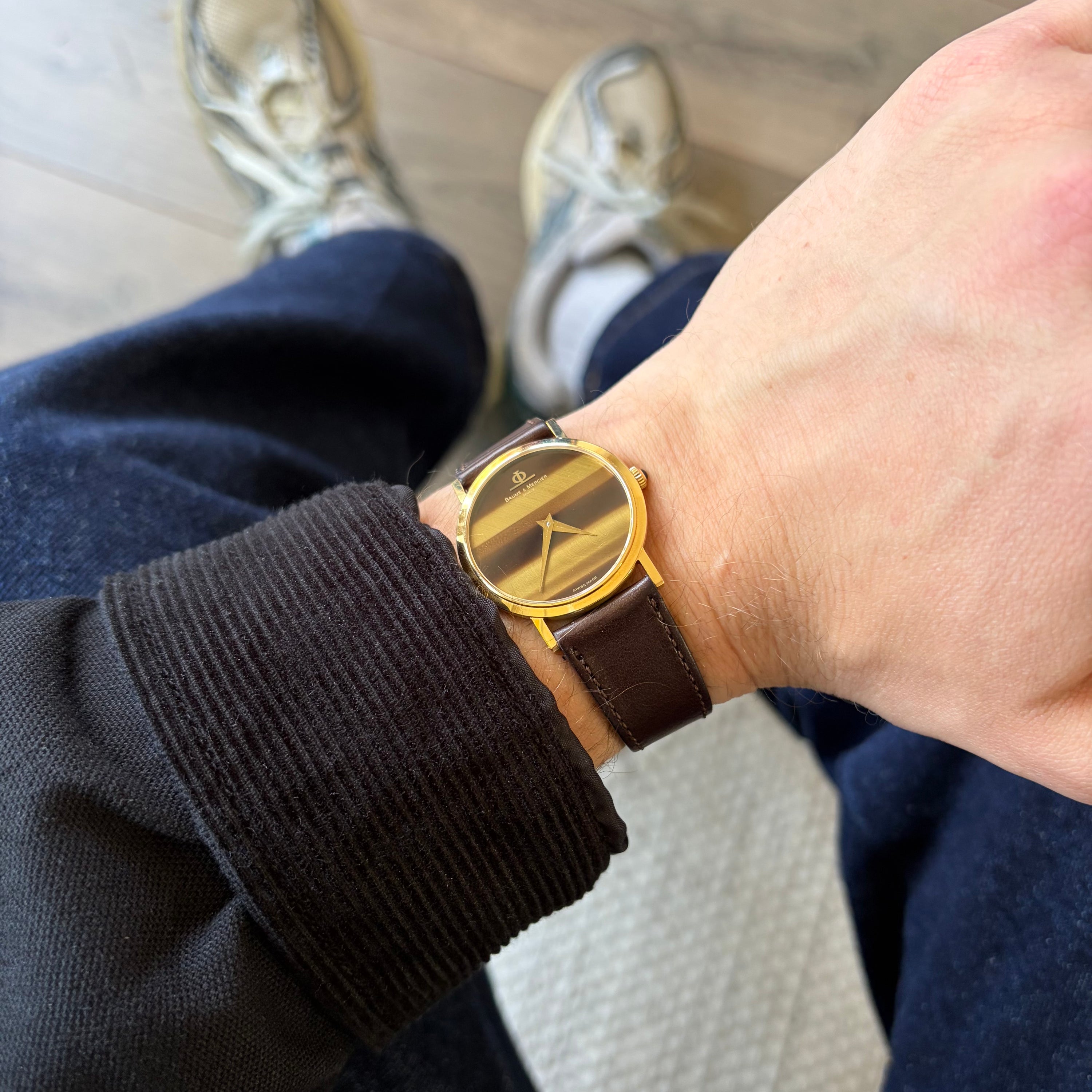 Baume & Mercier Ref. 35130 18K Yellow Gold "Tigereye" Dial