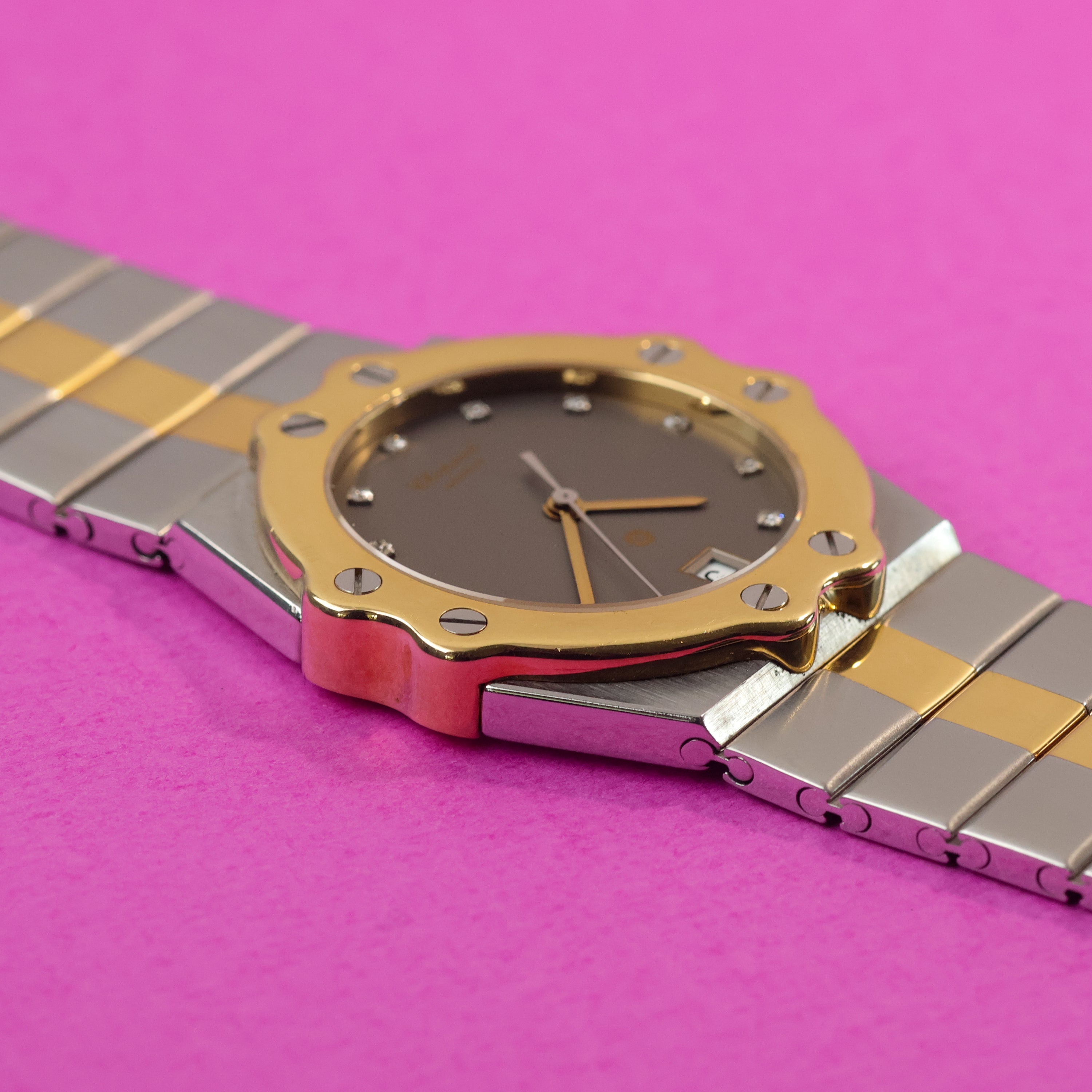 Chopard St. Moritz Ref. 8023 Steel and Gold Slate Grey Diamond Dial