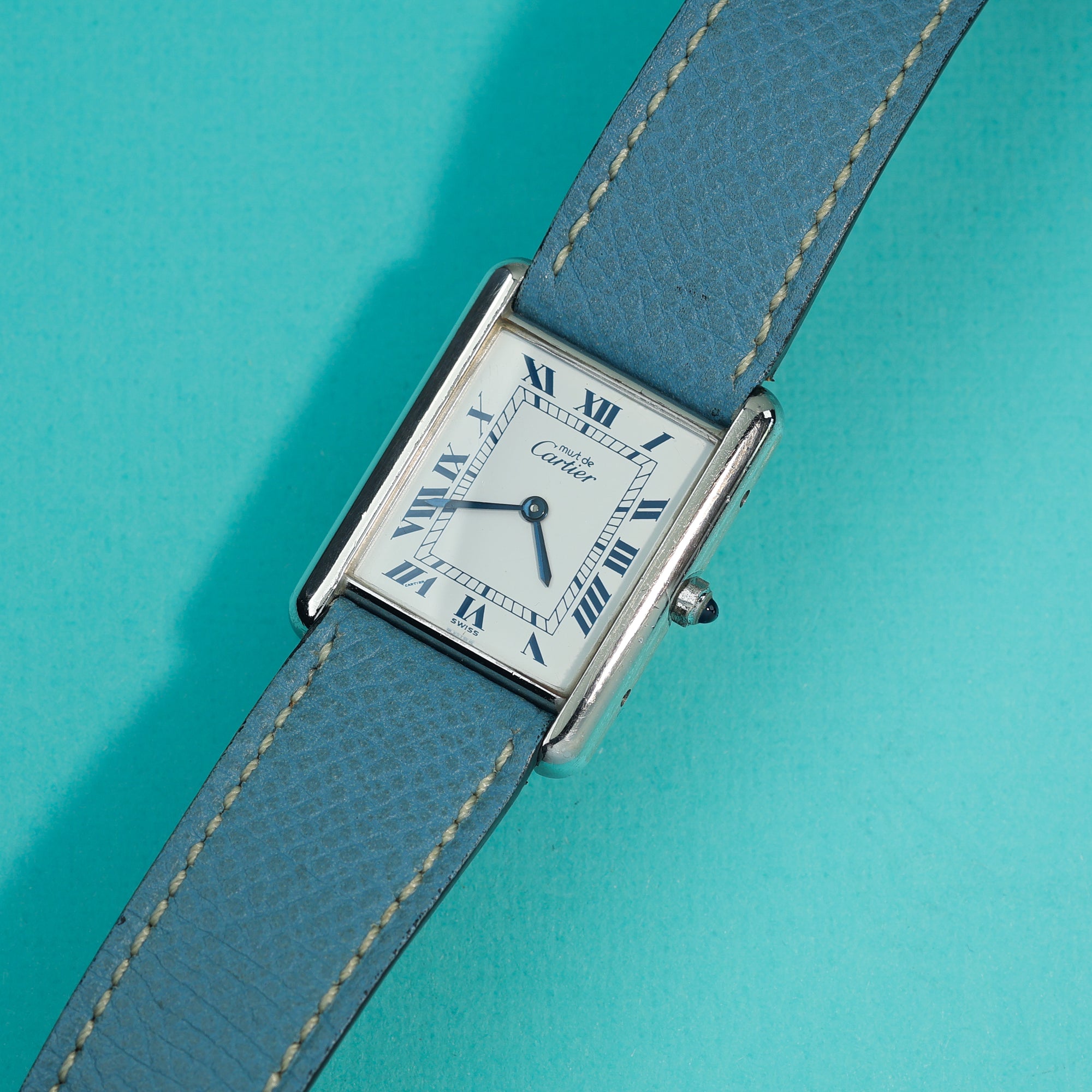 Cartier Tank Must Ref. 681006 Silver Dark Blue Roman Dial
