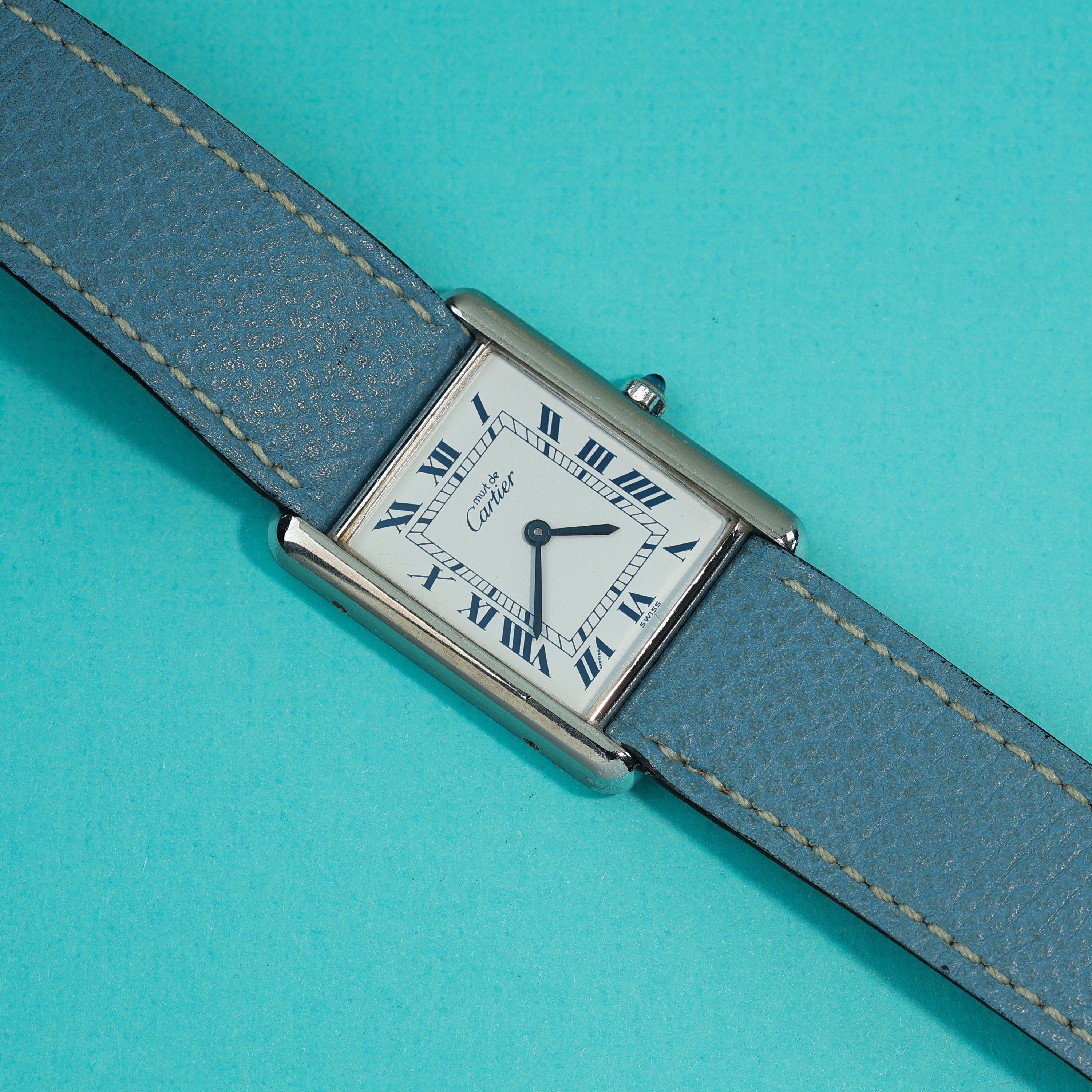 Cartier Tank Must Ref. 681006 Silver Dark Blue Roman Dial