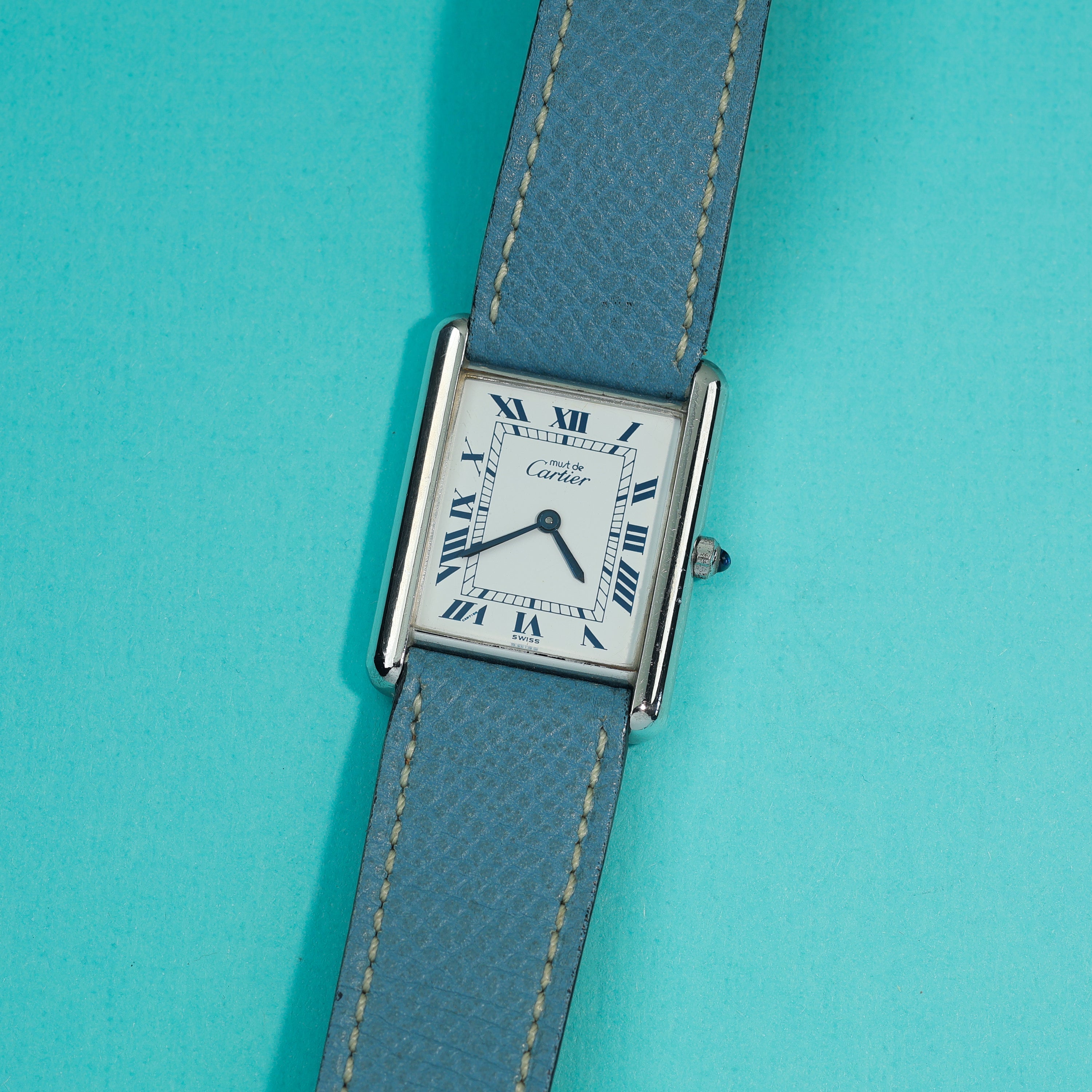 Cartier Tank Must Ref. 681006 Silver Dark Blue Roman Dial