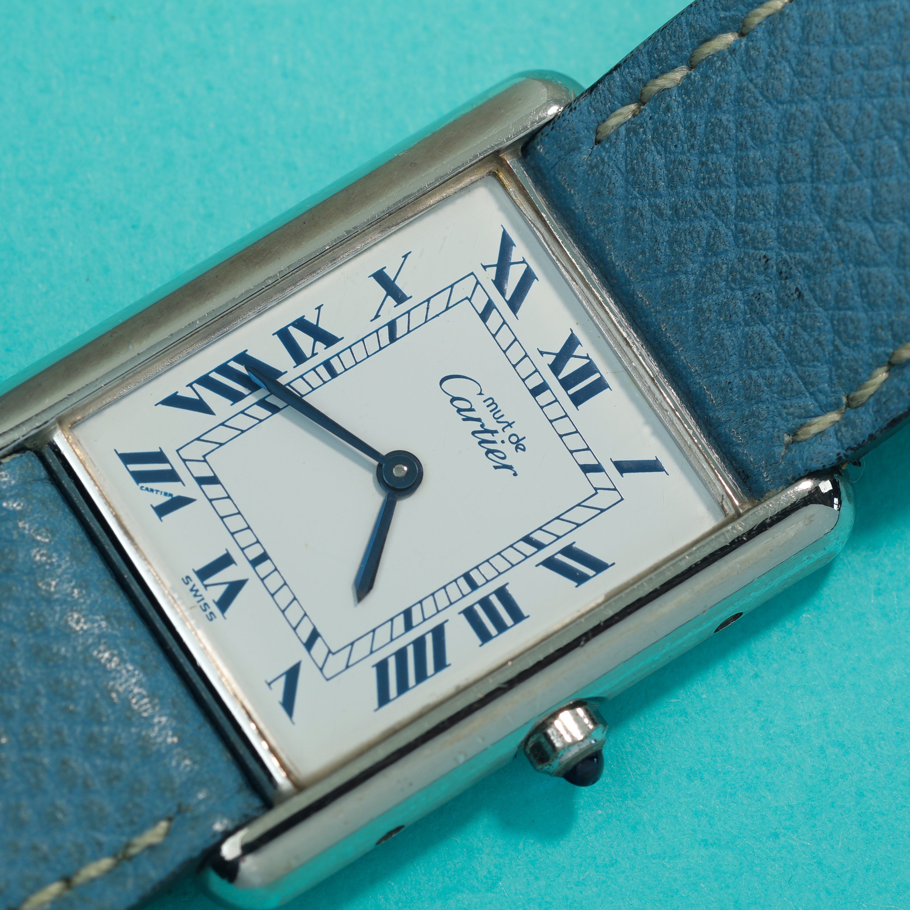 Cartier Tank Must Ref. 681006 Silver Dark Blue Roman Dial