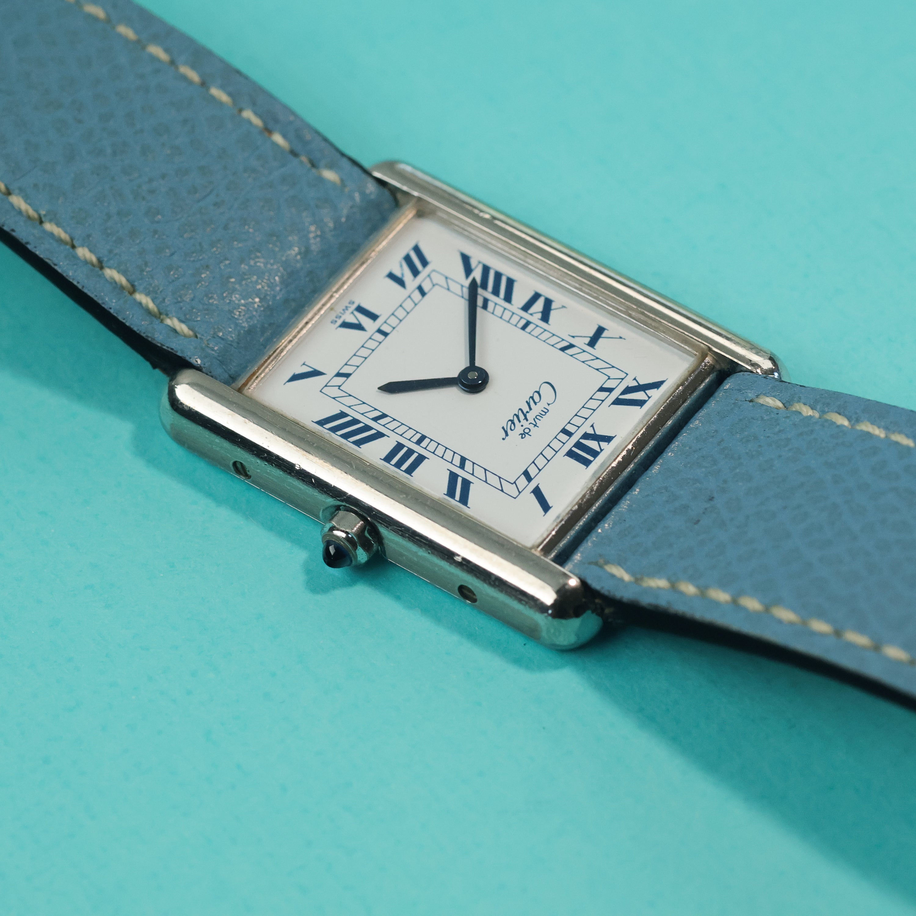 Cartier Tank Must Ref. 681006 Silver Dark Blue Roman Dial