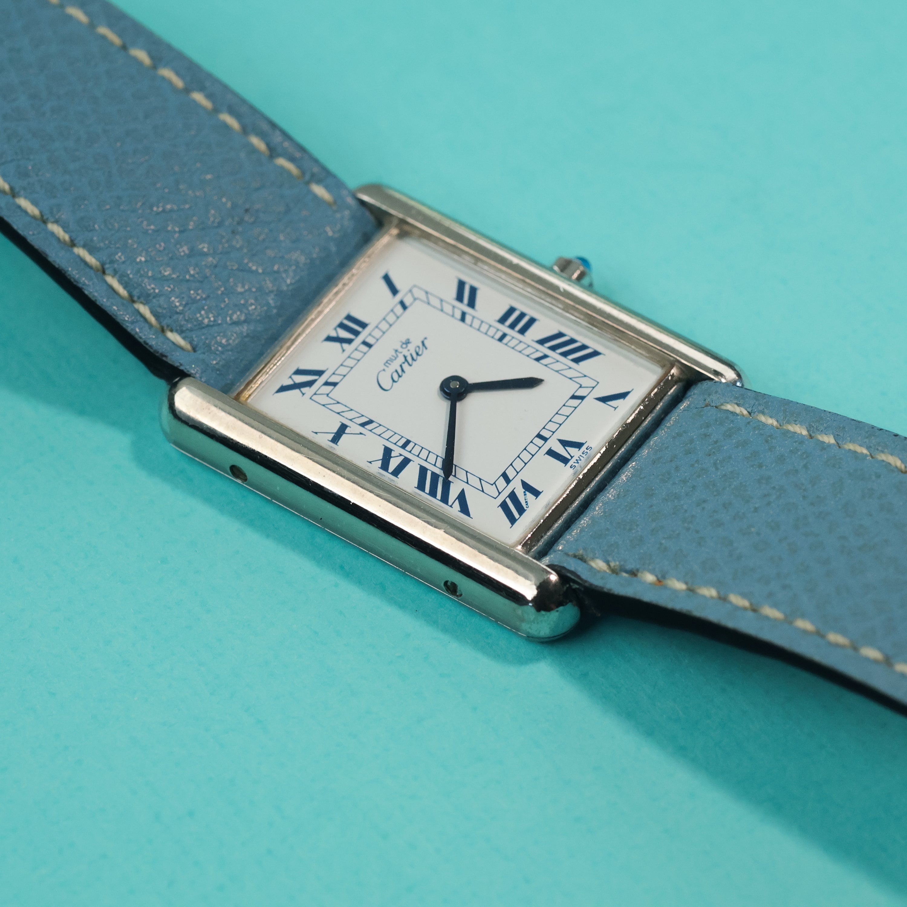 Cartier Tank Must Ref. 681006 Silver Dark Blue Roman Dial