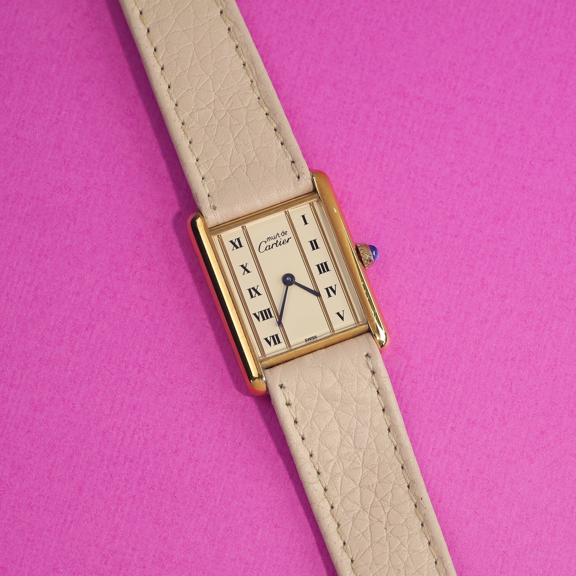 Cartier Must Tank Ref. 590005 Cream Dial Invoice and Box