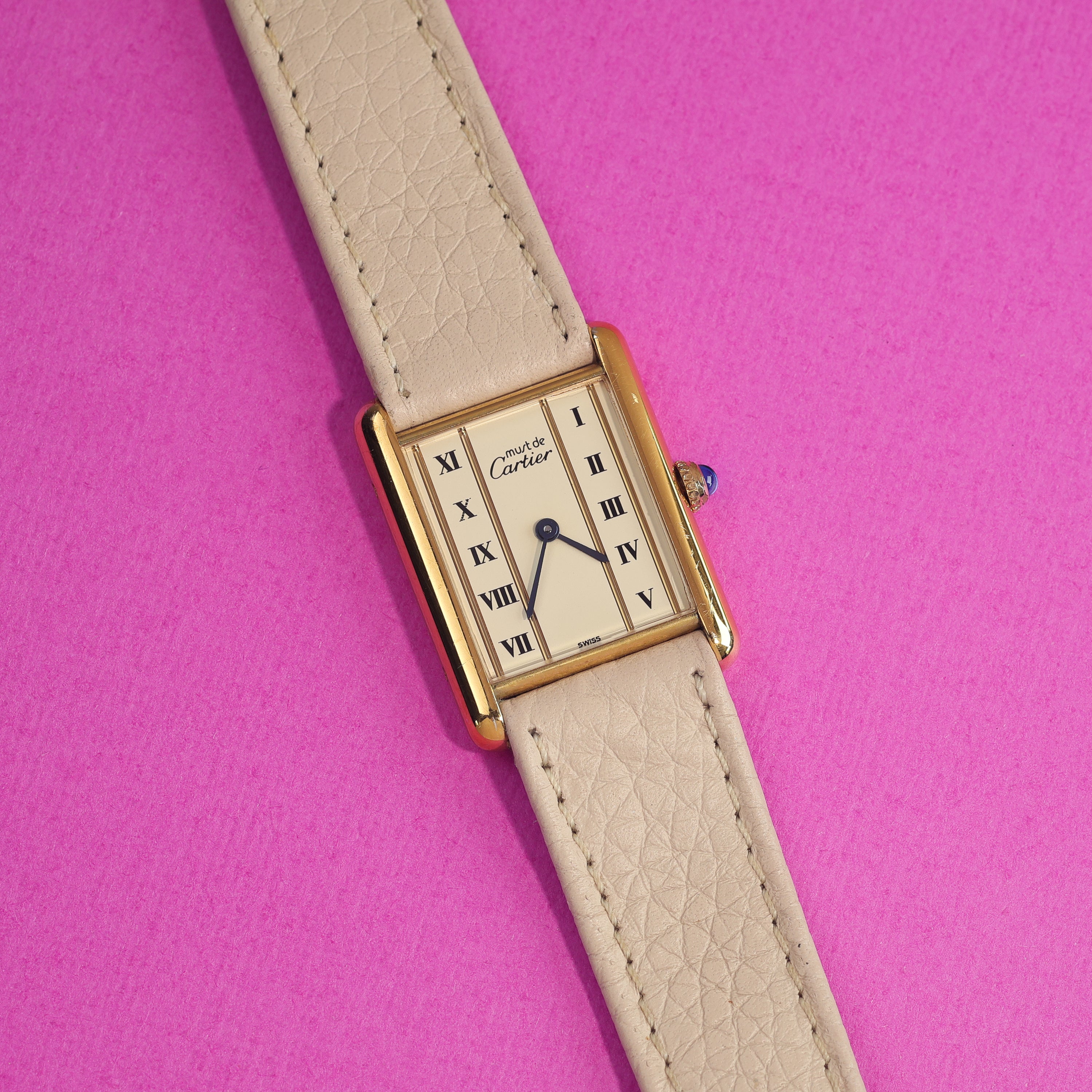 Cartier Must Tank Ref. 590005 Cream Dial Invoice and Box