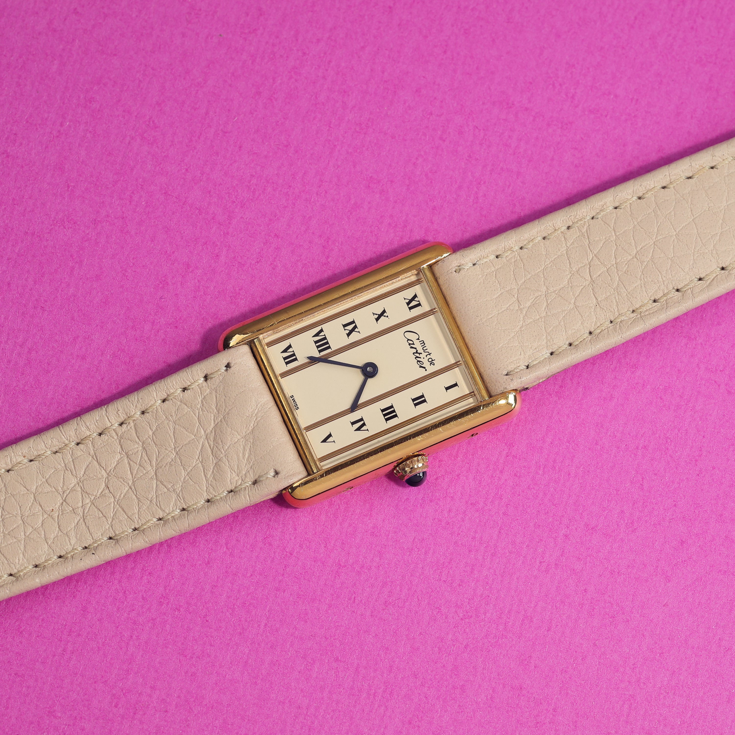 Cartier Must Tank Ref. 590005 Cream Dial Invoice and Box
