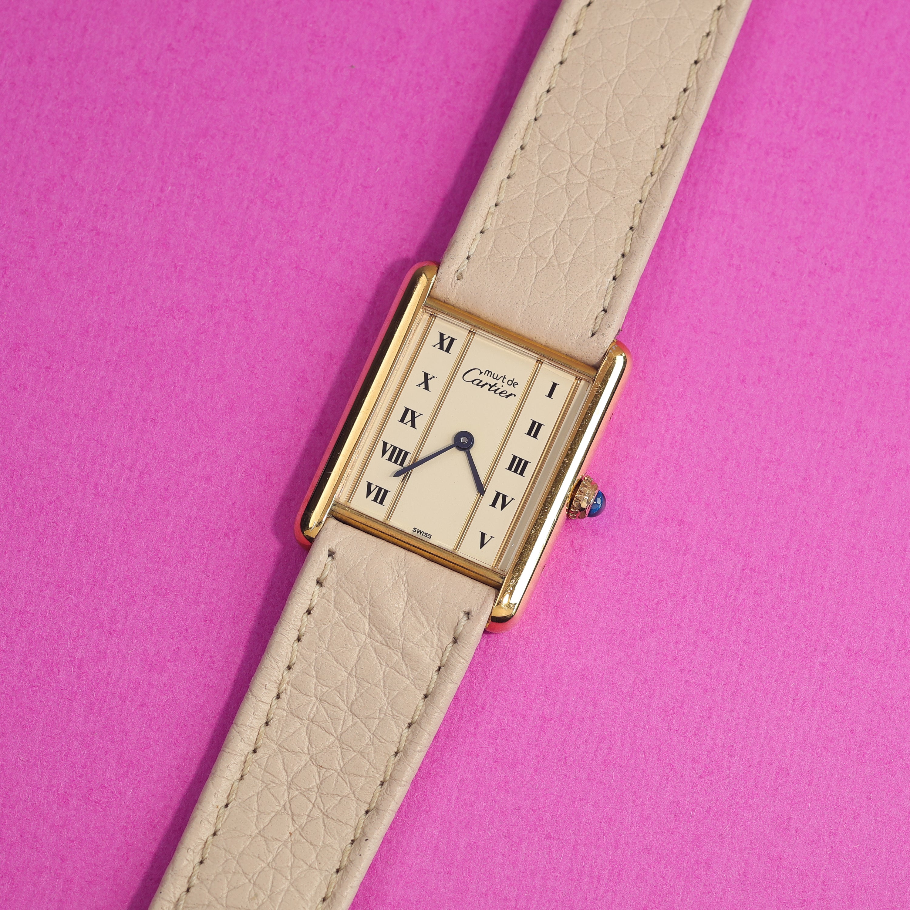 Cartier Must Tank Ref. 590005 Cream Dial Invoice and Box