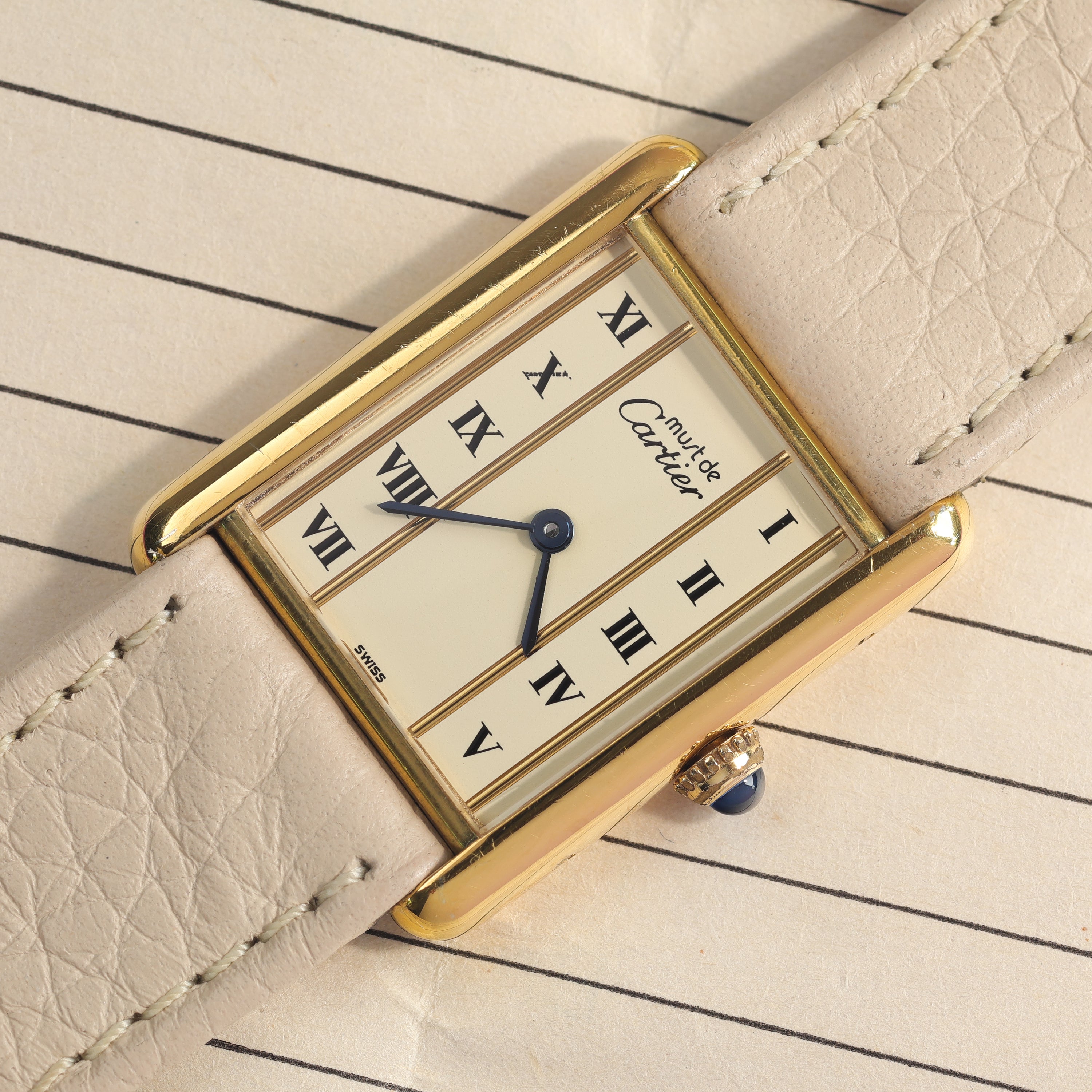 Cartier Must Tank Ref. 590005 Cream Dial Invoice and Box