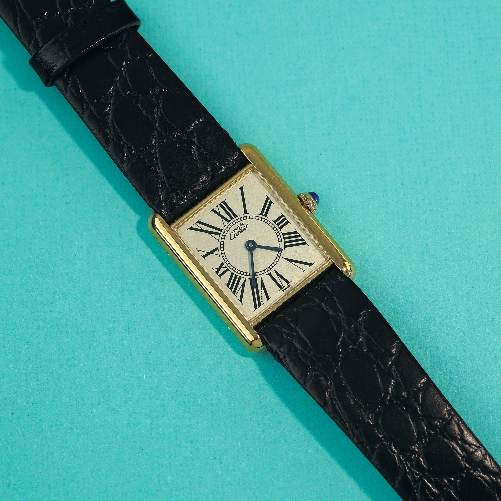 Cartier Tank Must Ref. 590005 Silver Roman Dial Box and Papers