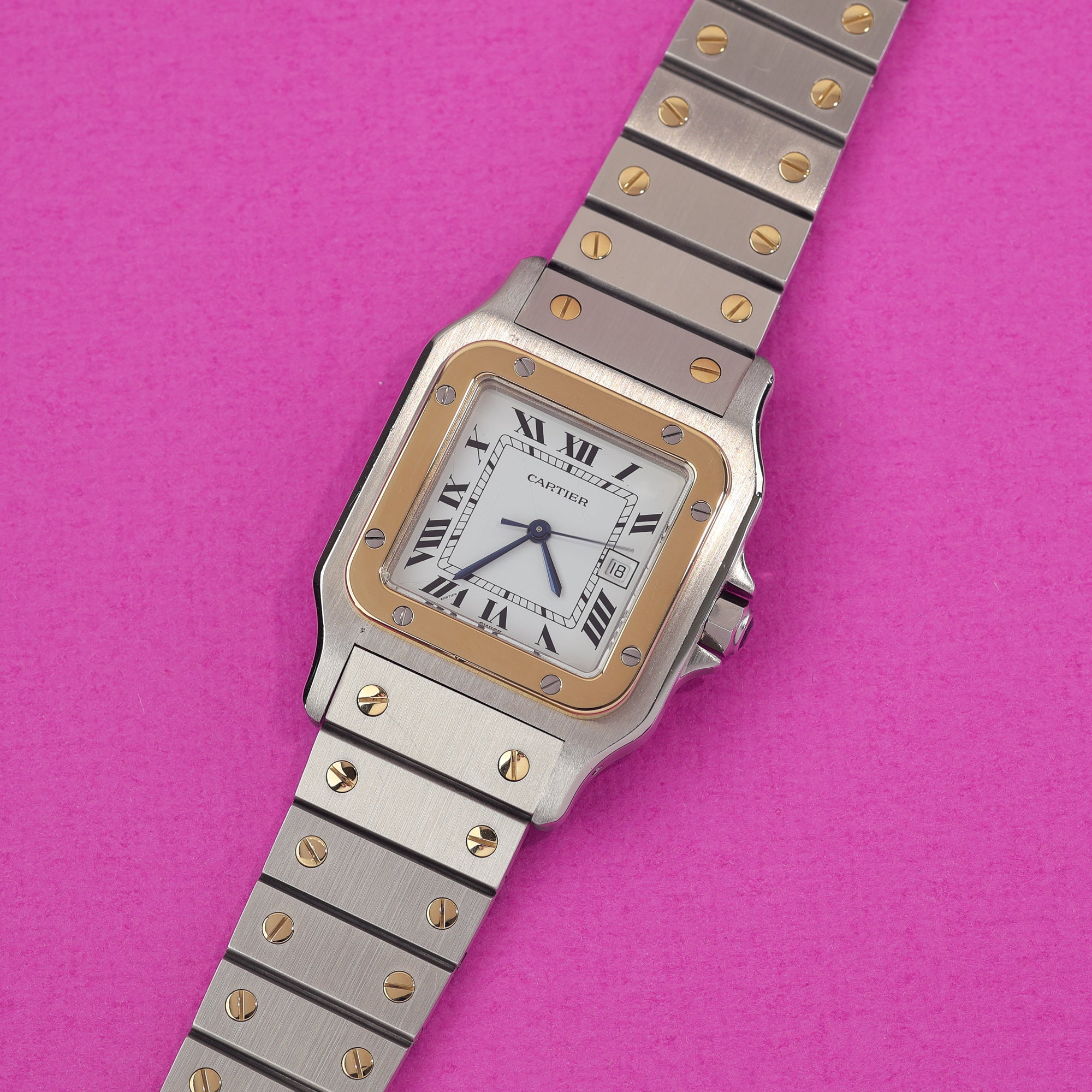 Cartier Santos Ref. 2961 Steel and Gold Box and Papers