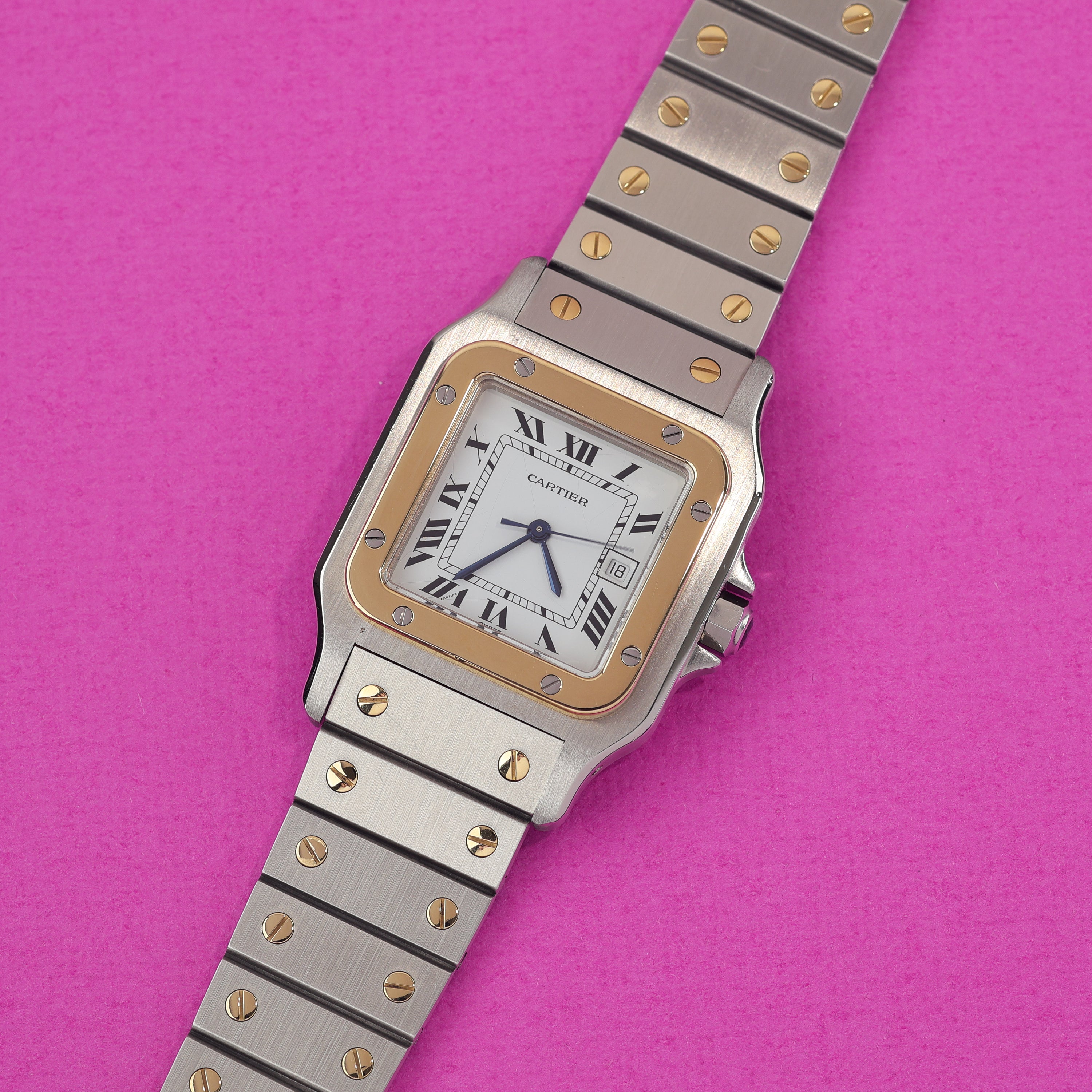 Cartier Santos Ref. 2961 Steel and Gold Box and Papers