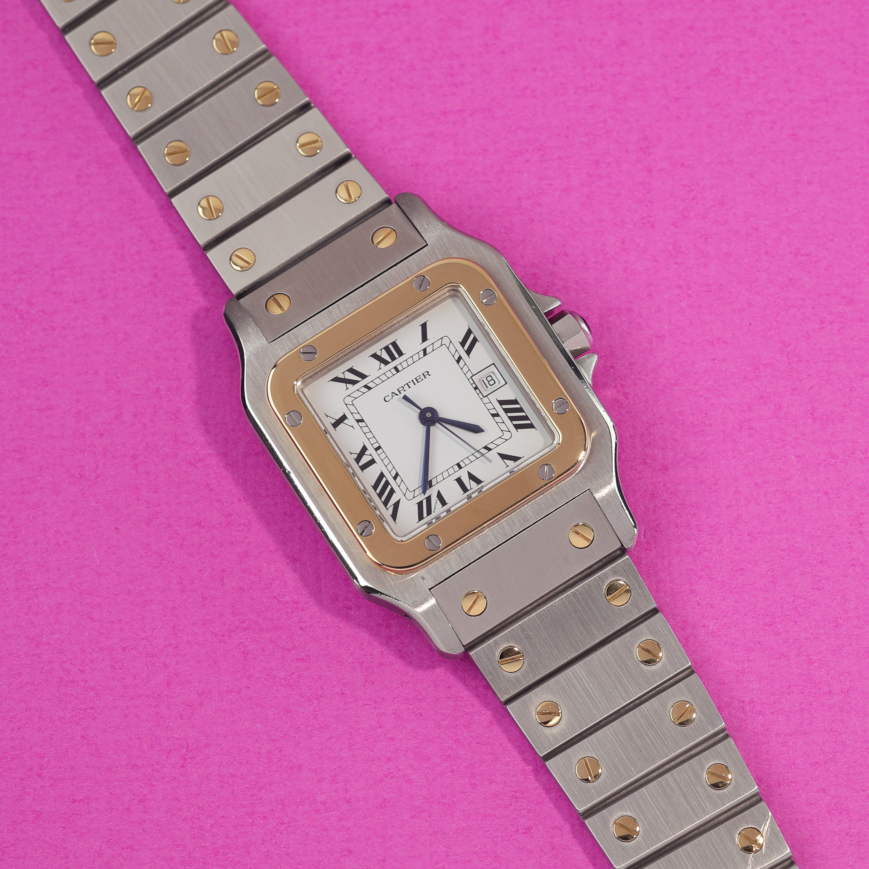 Cartier Santos Ref. 2961 Steel and Gold Box and Papers