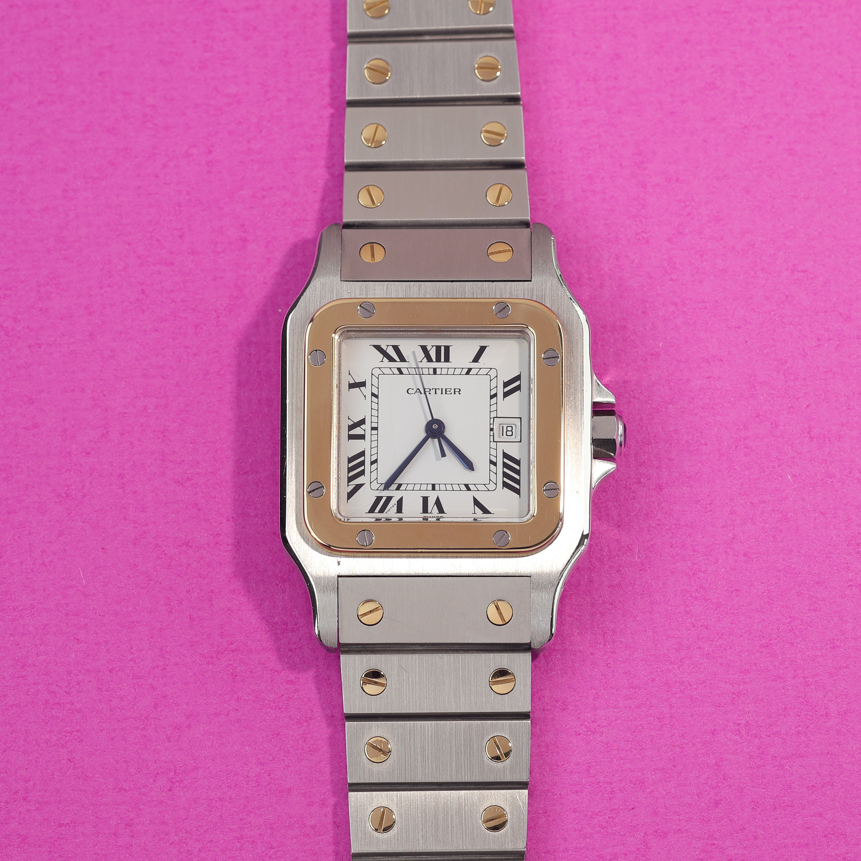 Cartier Santos Ref. 2961 Steel and Gold Box and Papers