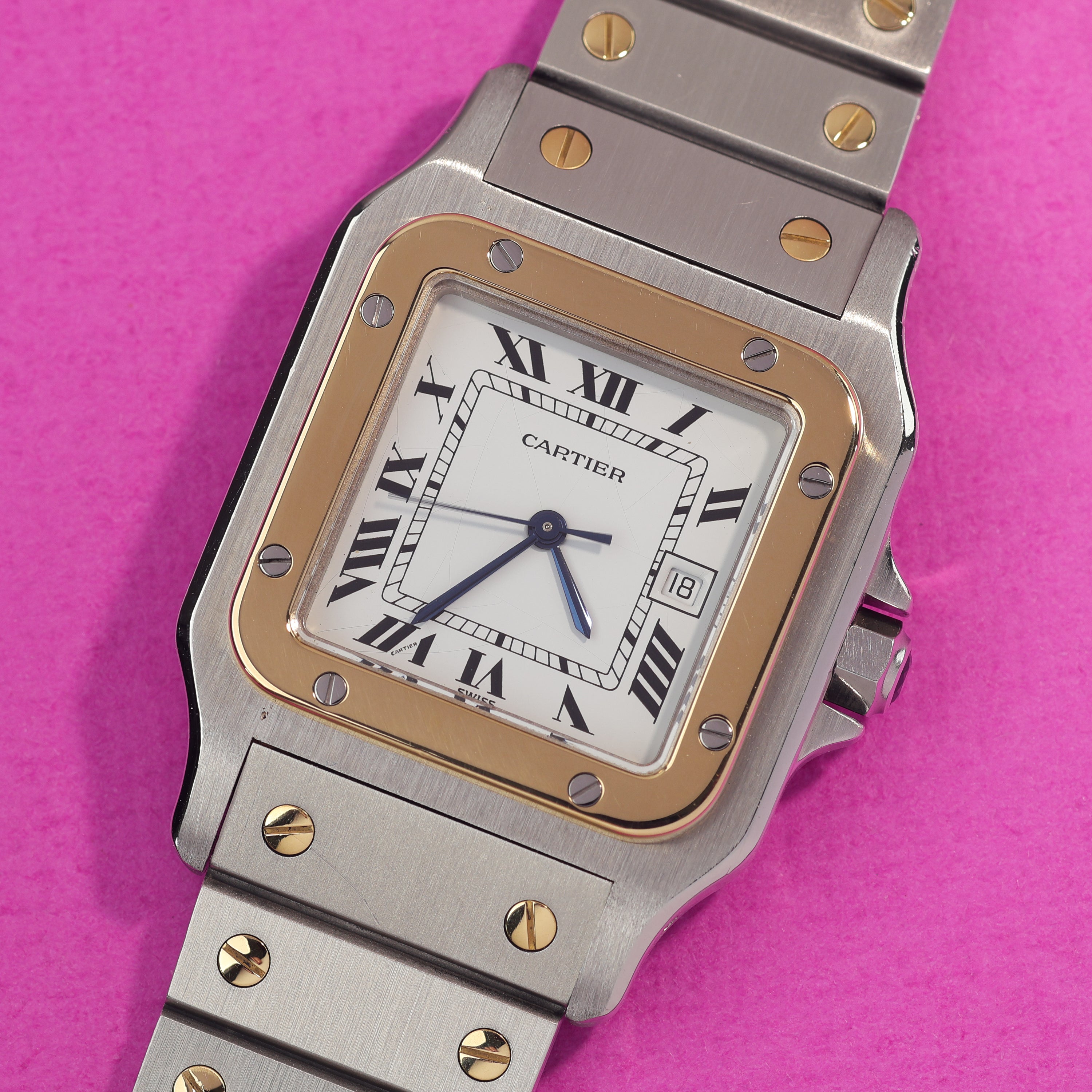 Cartier Santos Ref. 2961 Steel and Gold Box and Papers
