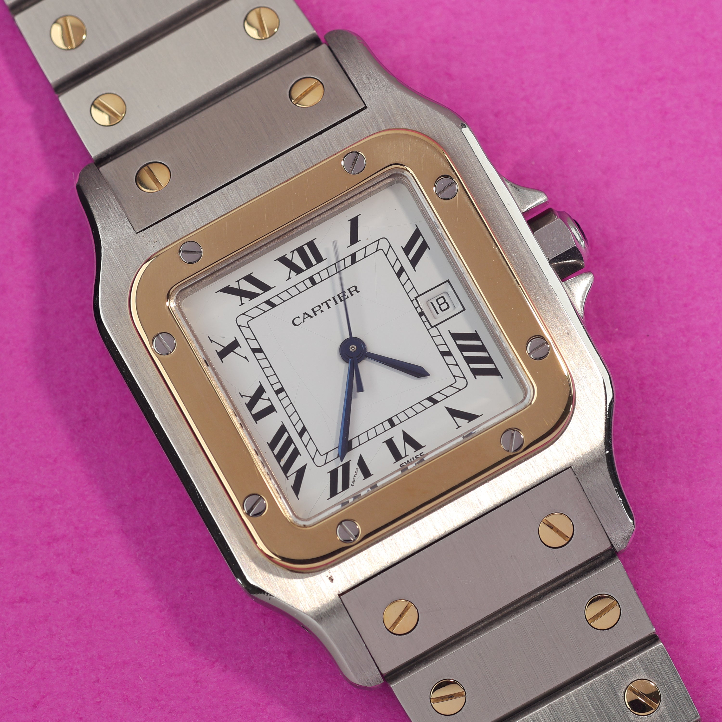 Cartier Santos Ref. 2961 Steel and Gold Box and Papers