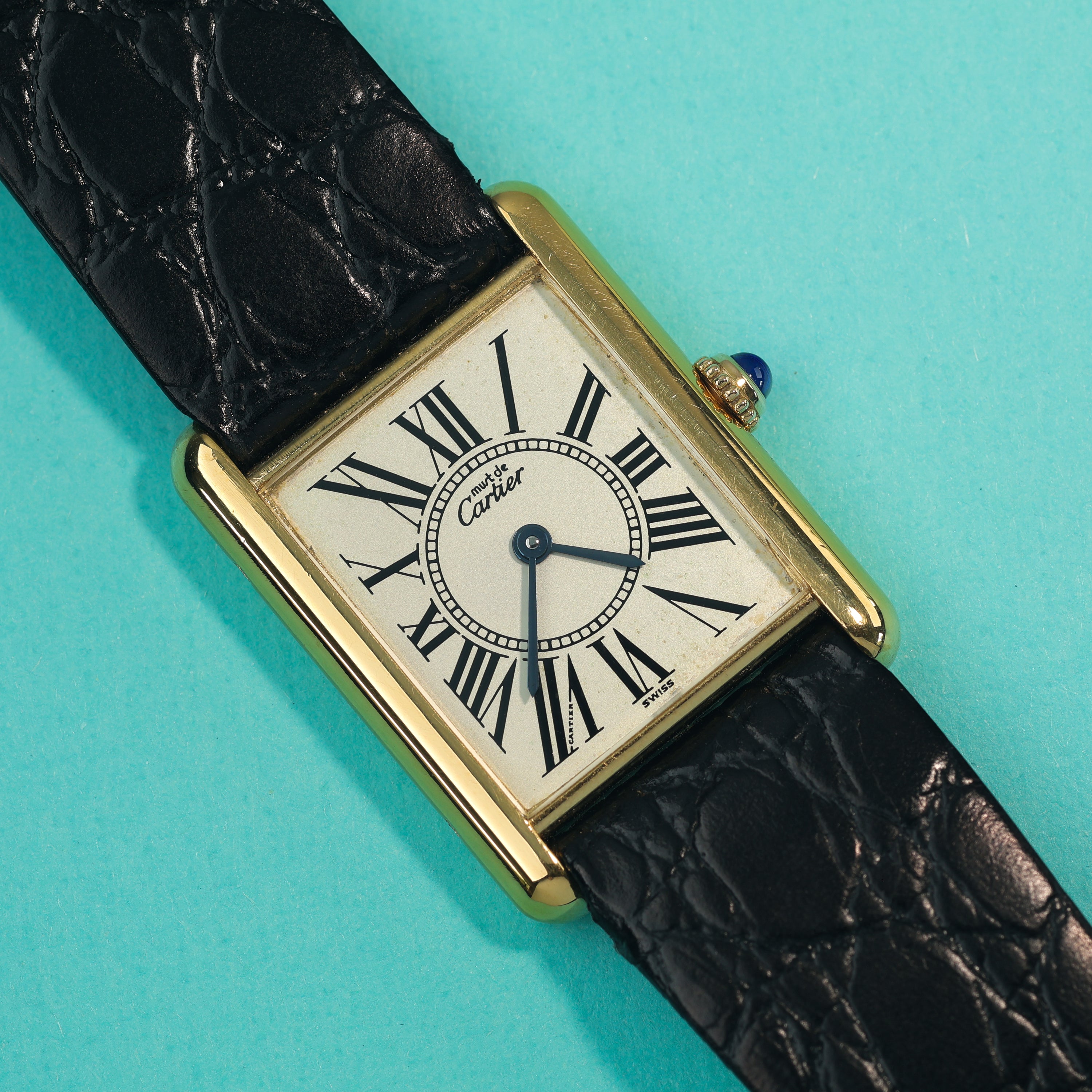 Cartier Tank Must Ref. 590005 Silver Roman Dial Box and Papers