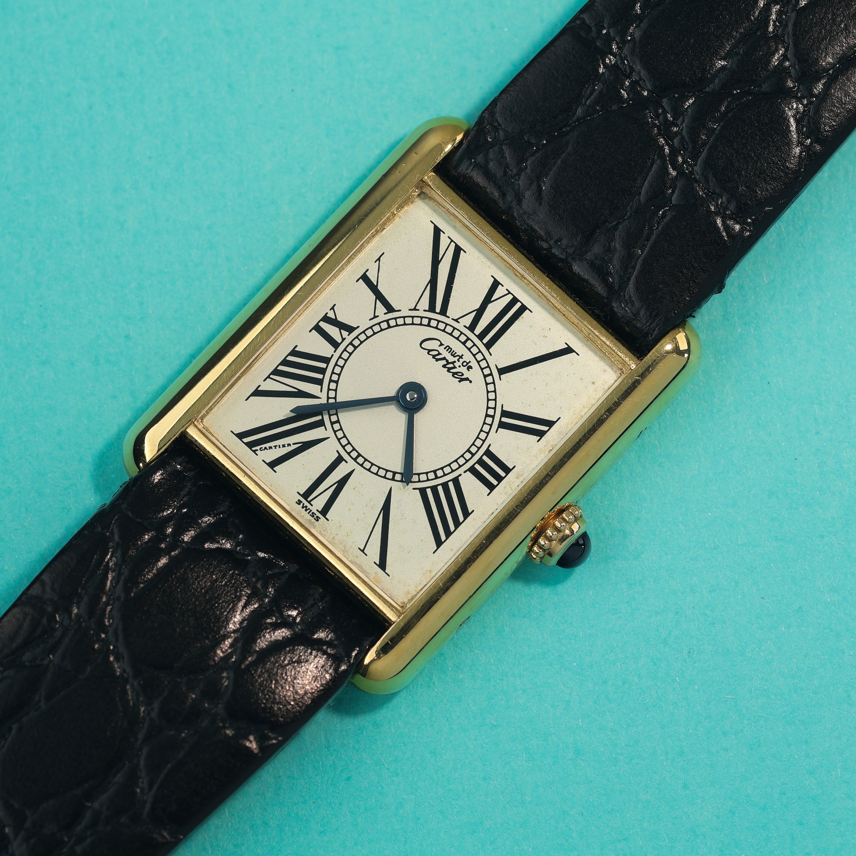 Cartier Tank Must Ref. 590005 Silver Roman Dial Box and Papers
