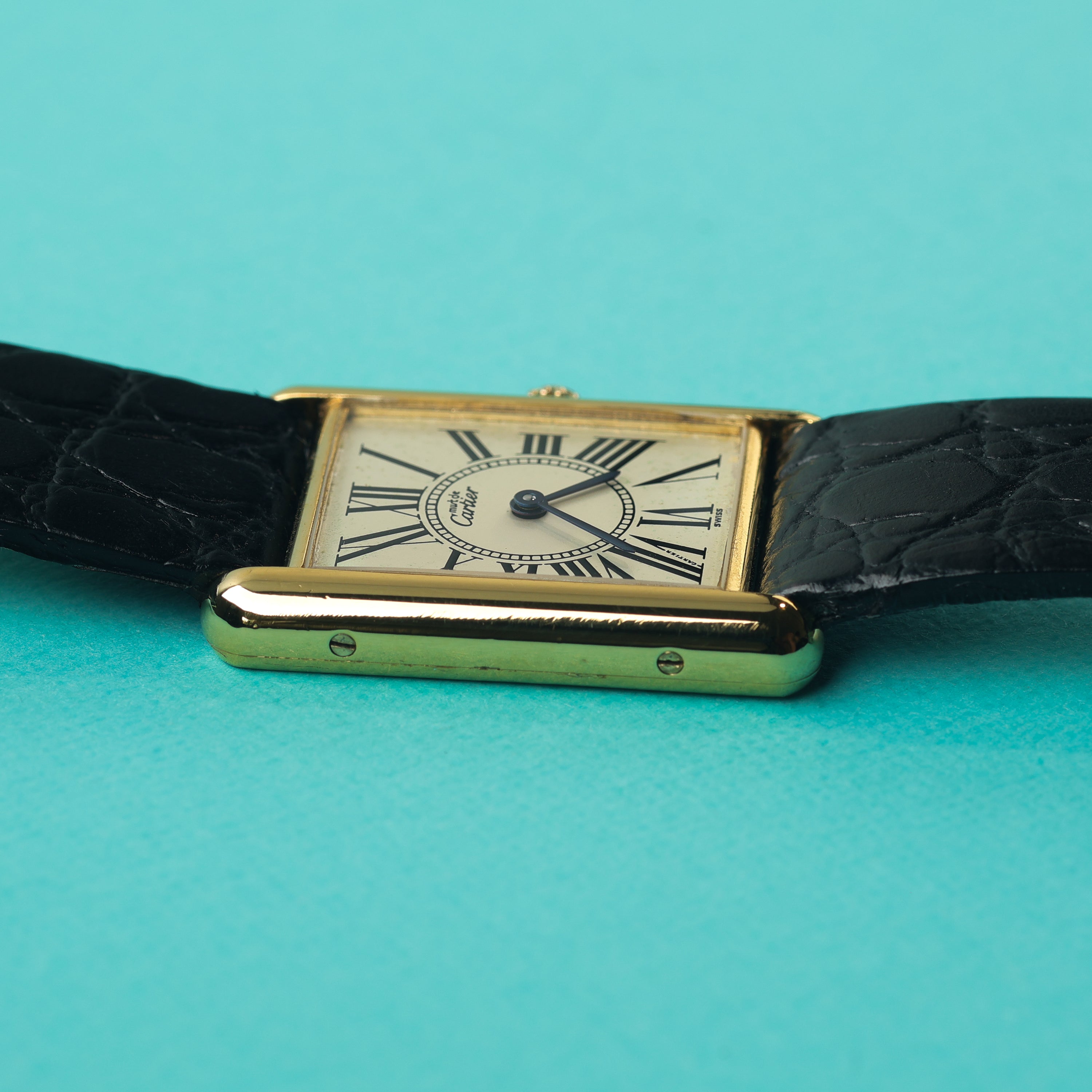 Cartier Tank Must Ref. 590005 Silver Roman Dial Box and Papers