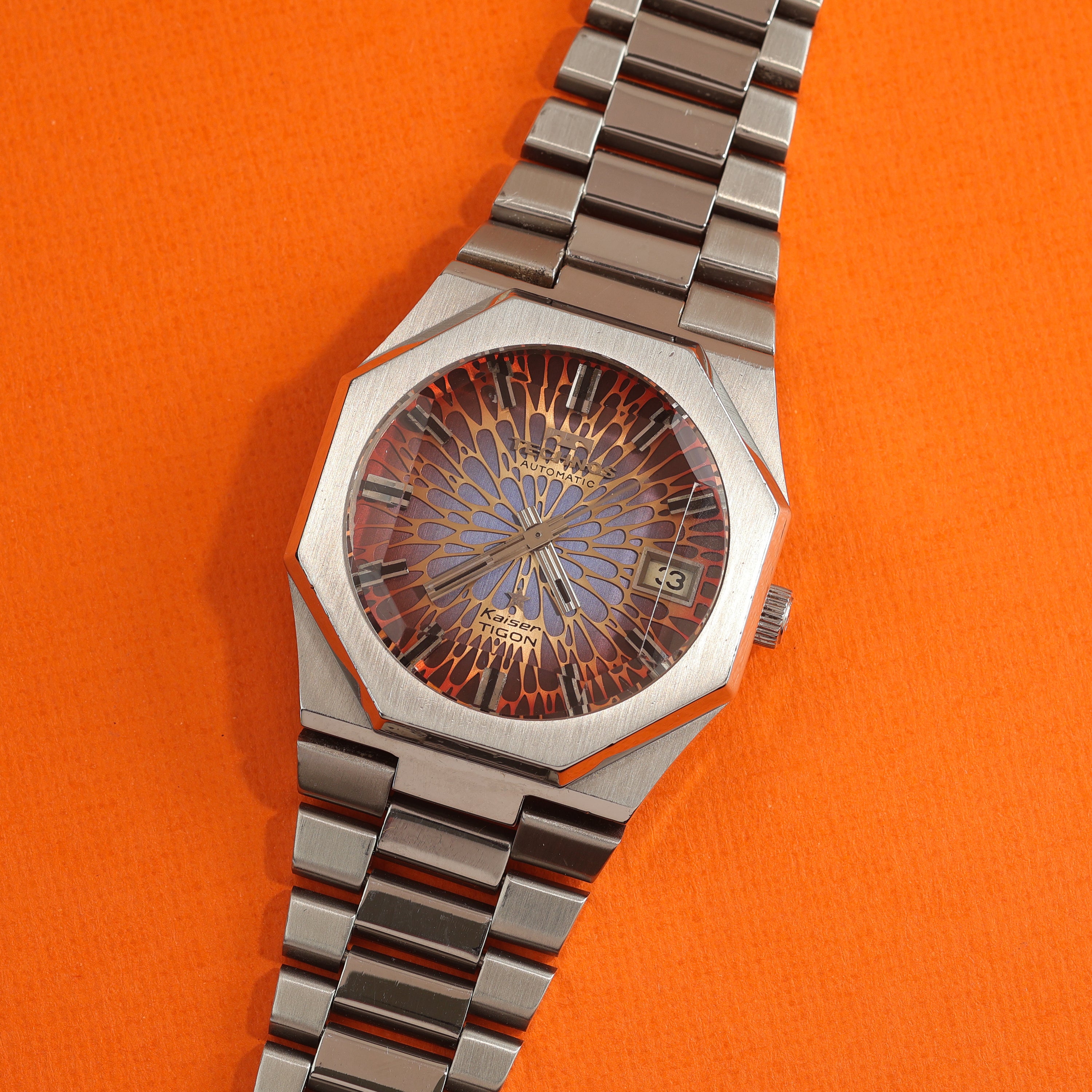 Technos Kaiser Tigon Lava Orange Dial