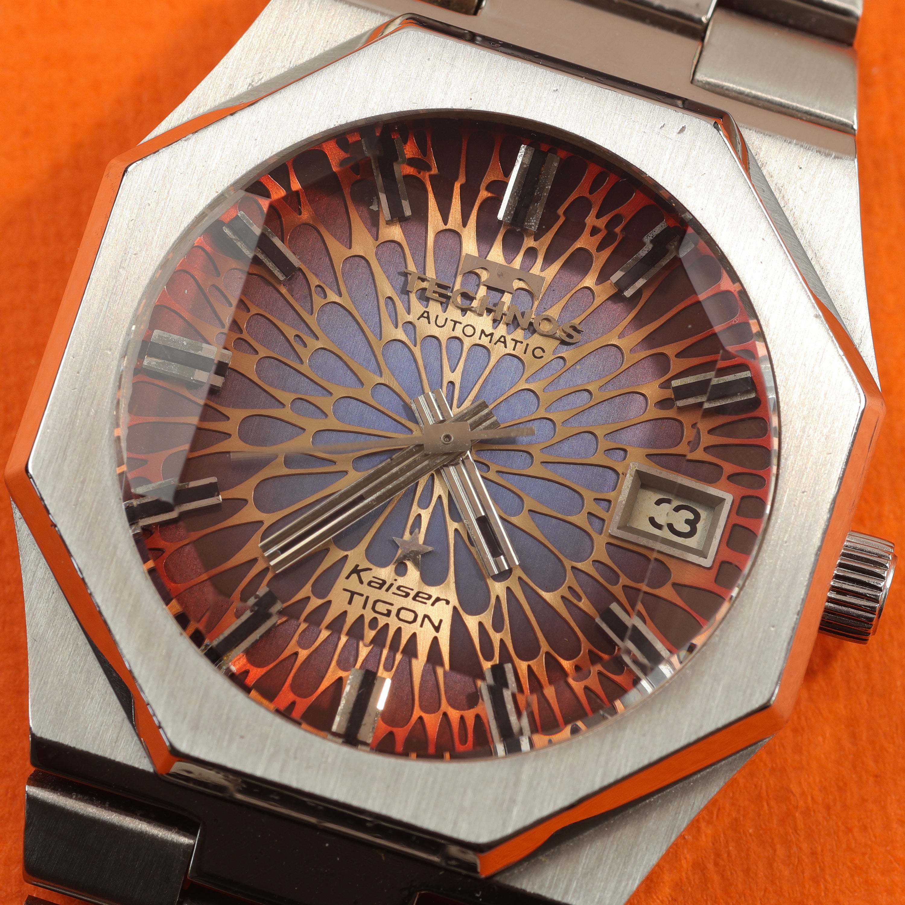 Technos Kaiser Tigon Lava Orange Dial