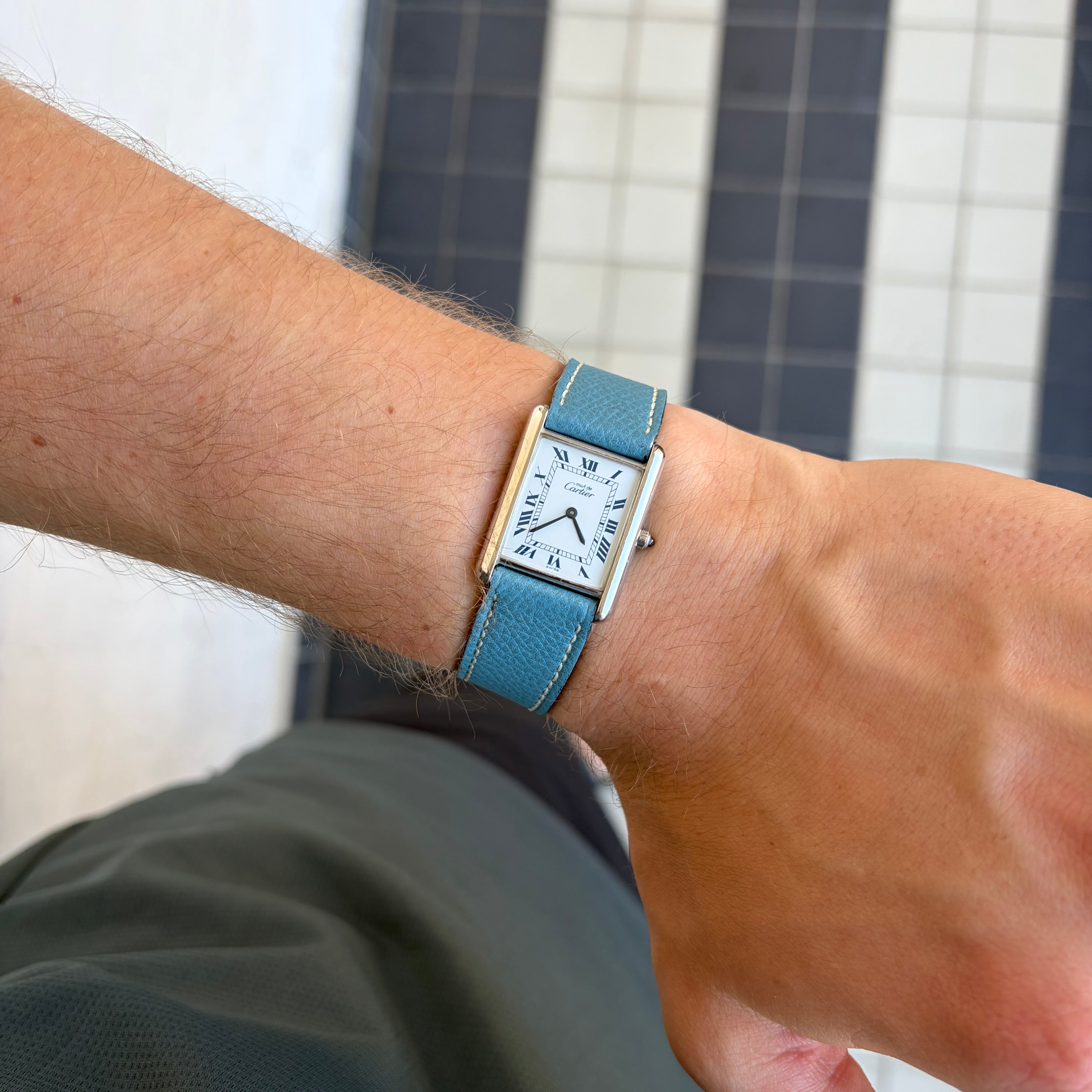 Cartier Tank Must Ref. 681006 Silver Dark Blue Roman Dial
