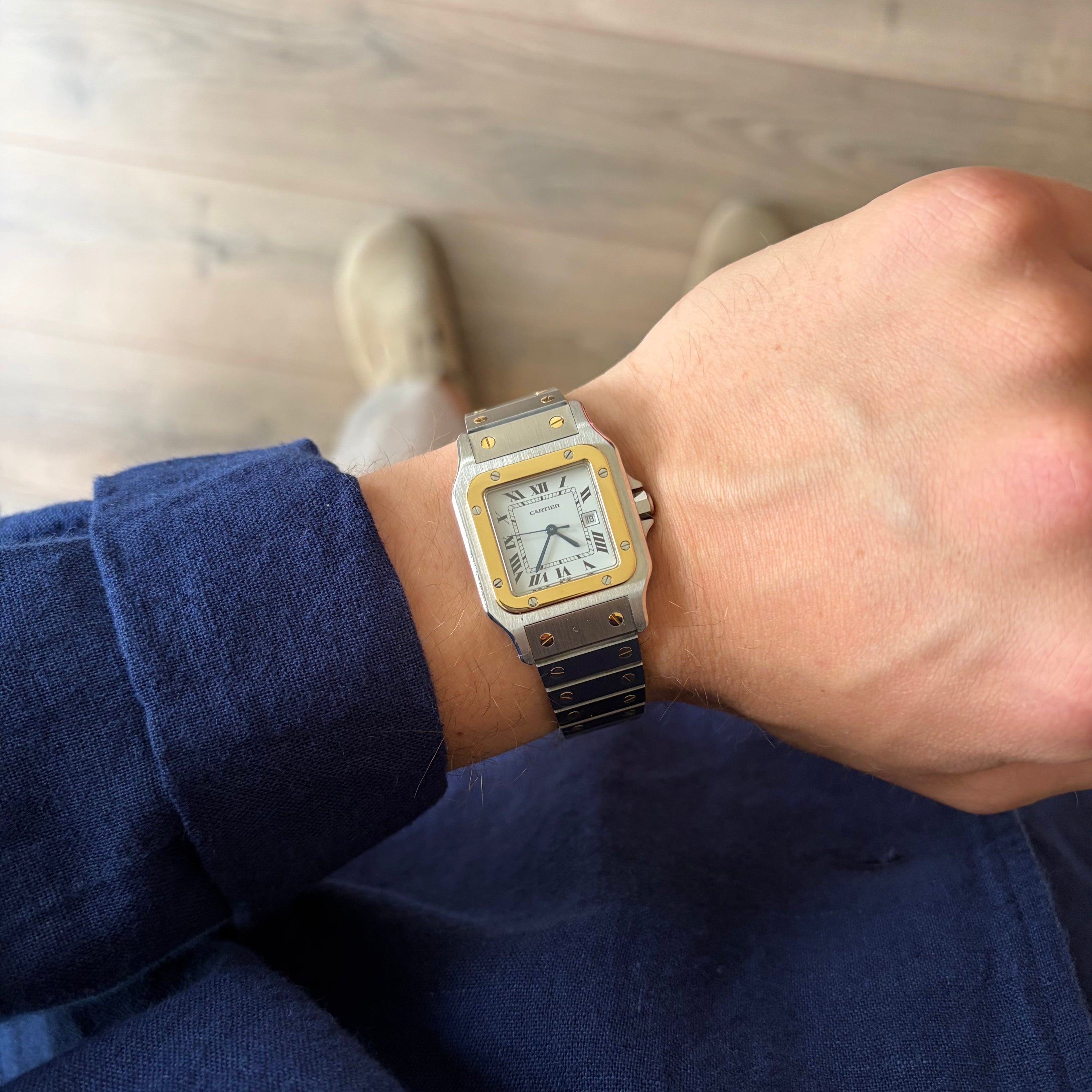 Cartier Santos Ref. 2961 Steel and Gold Box and Papers