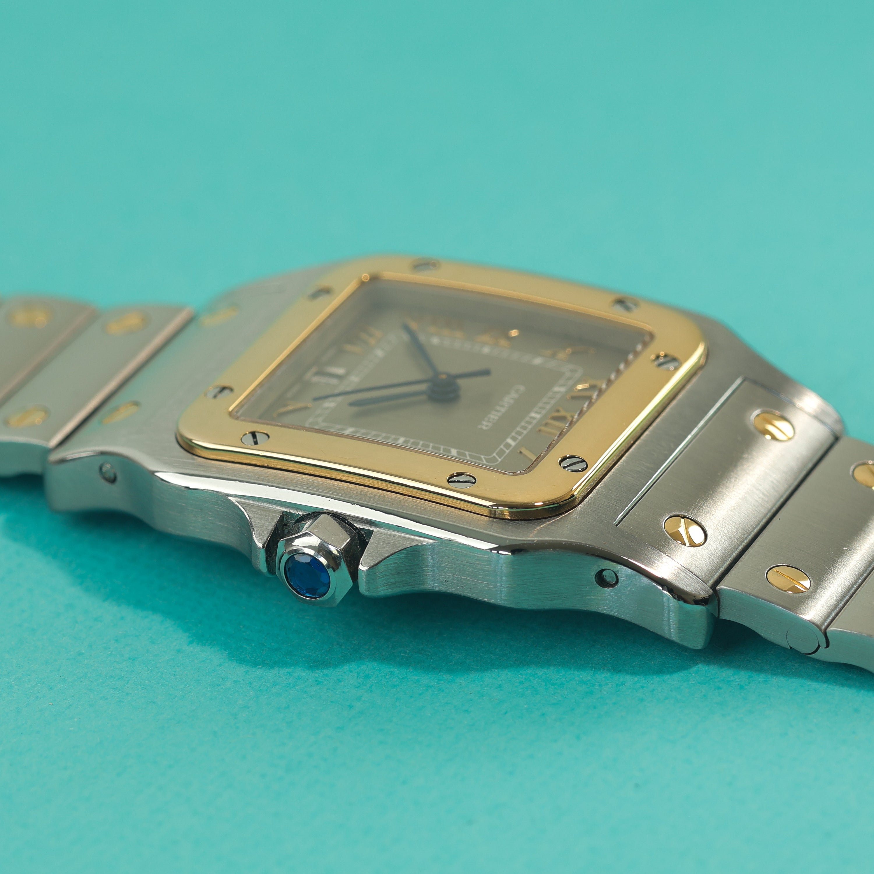 Cartier Santos Ref. 187901 Steel Gold Slate Grey Dial