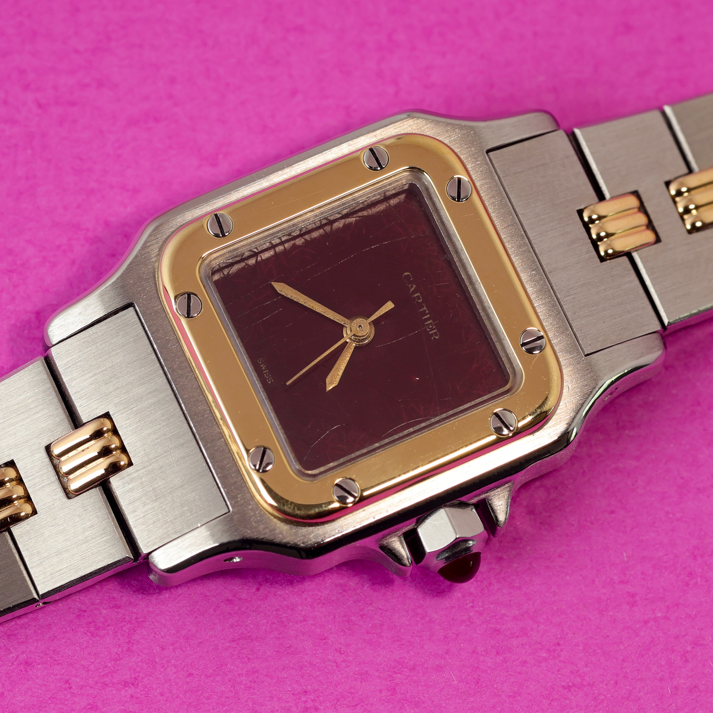Cartier Santos Ref. 0902 Burgundy Dial Ladies