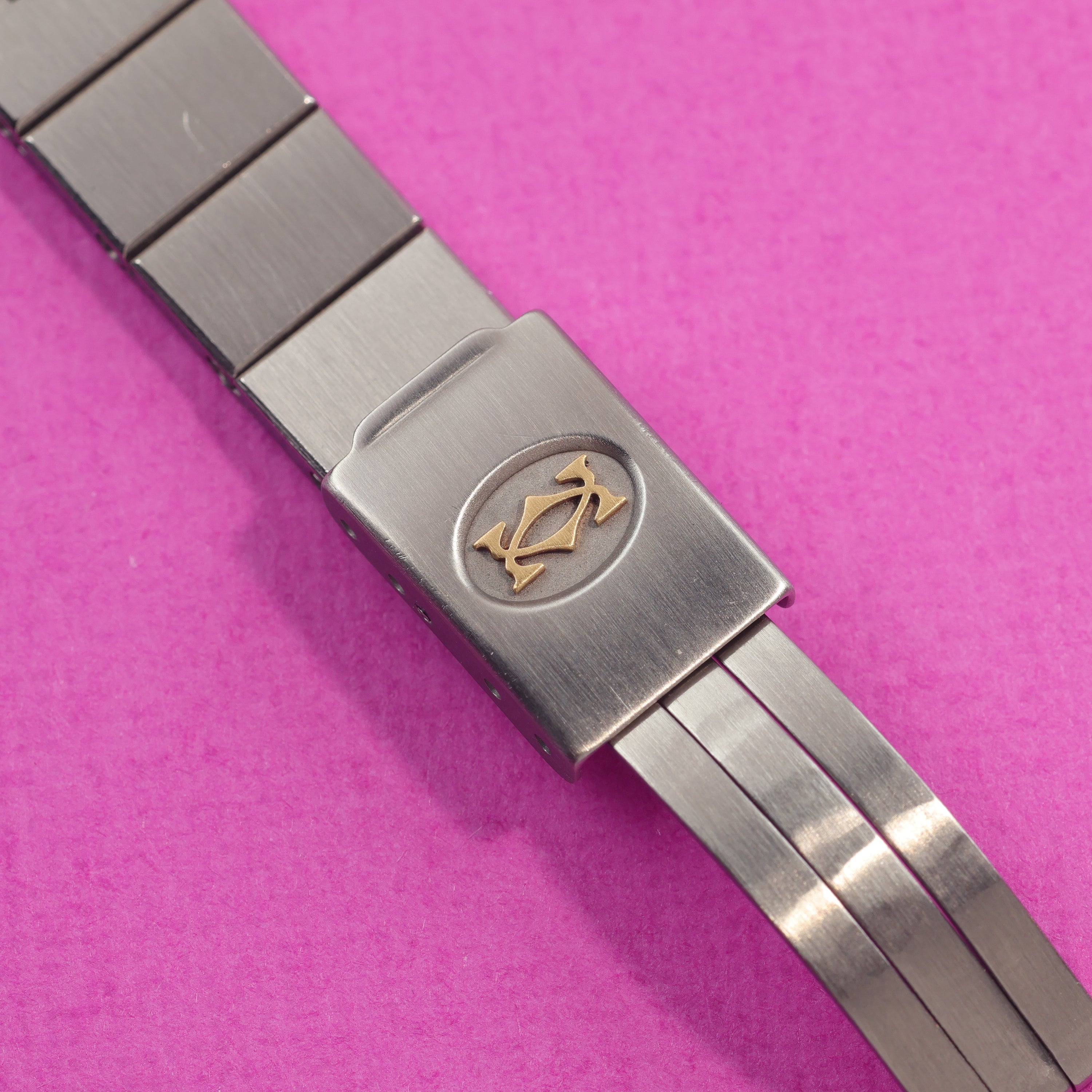Cartier Santos Ref. 0902 Steel and Gold Burgundy Dial Ladies