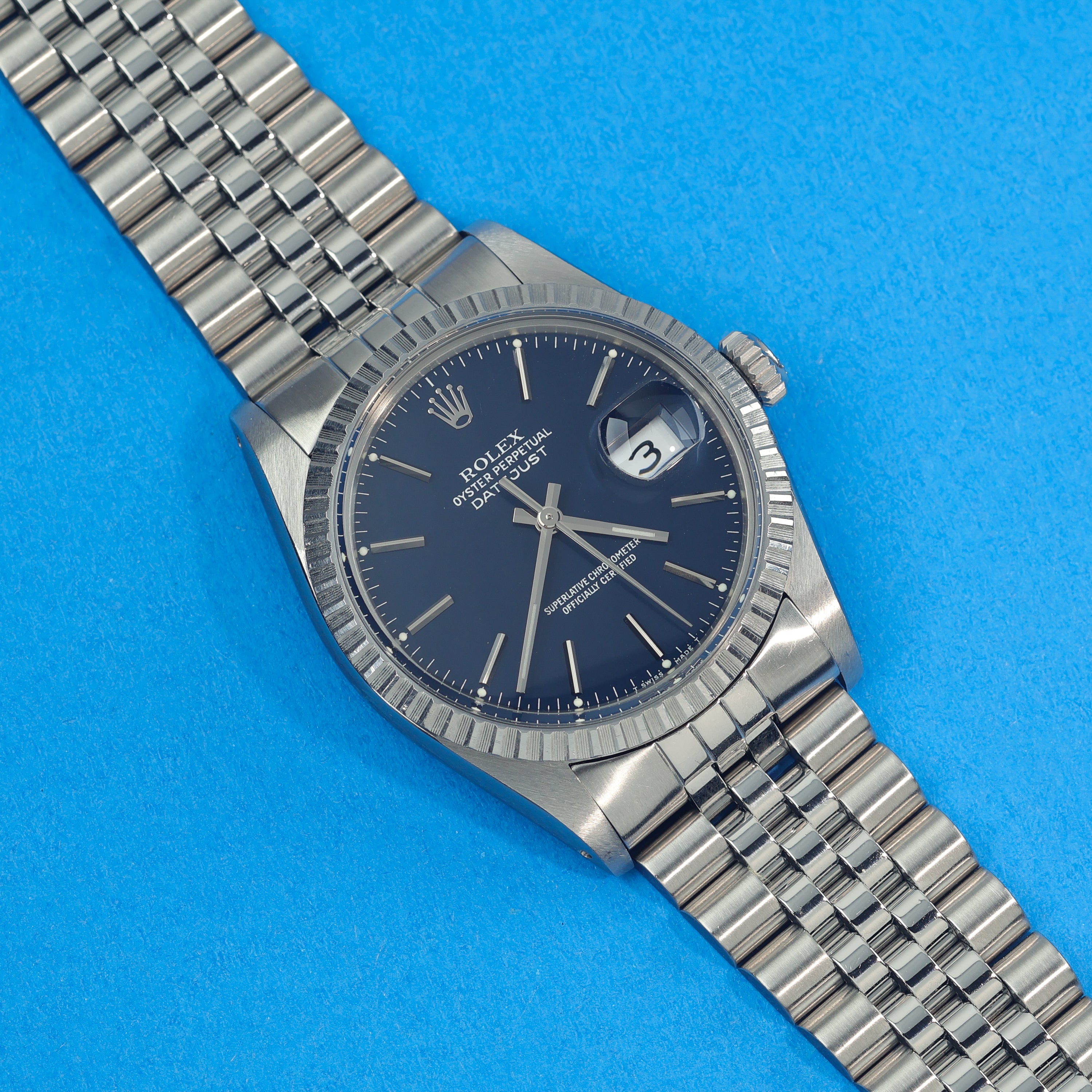Rolex Datejust Ref. 16030 Box and Papers Deep Blue Service Dial