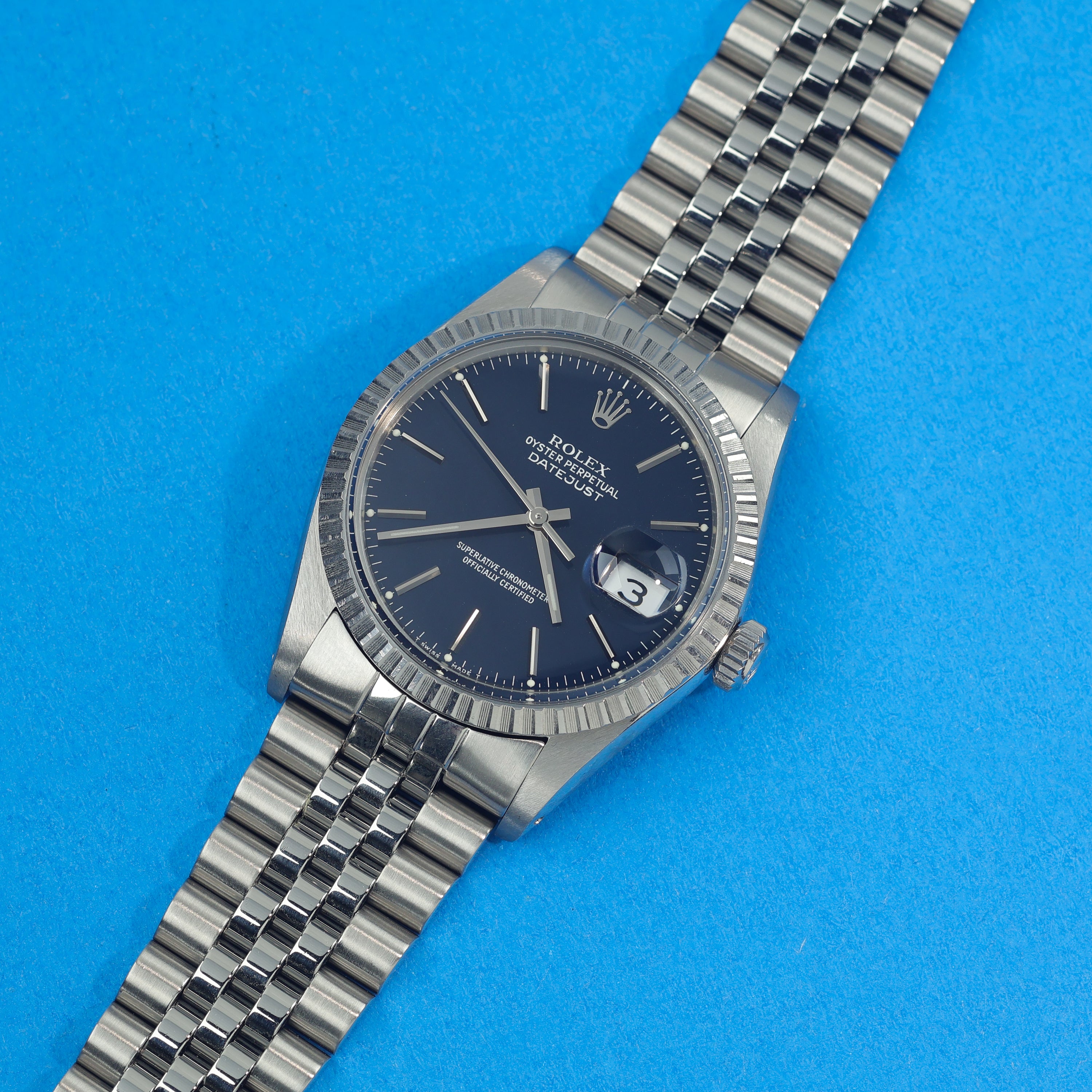 Rolex Datejust Ref. 16030 Box and Papers Deep Blue Service Dial