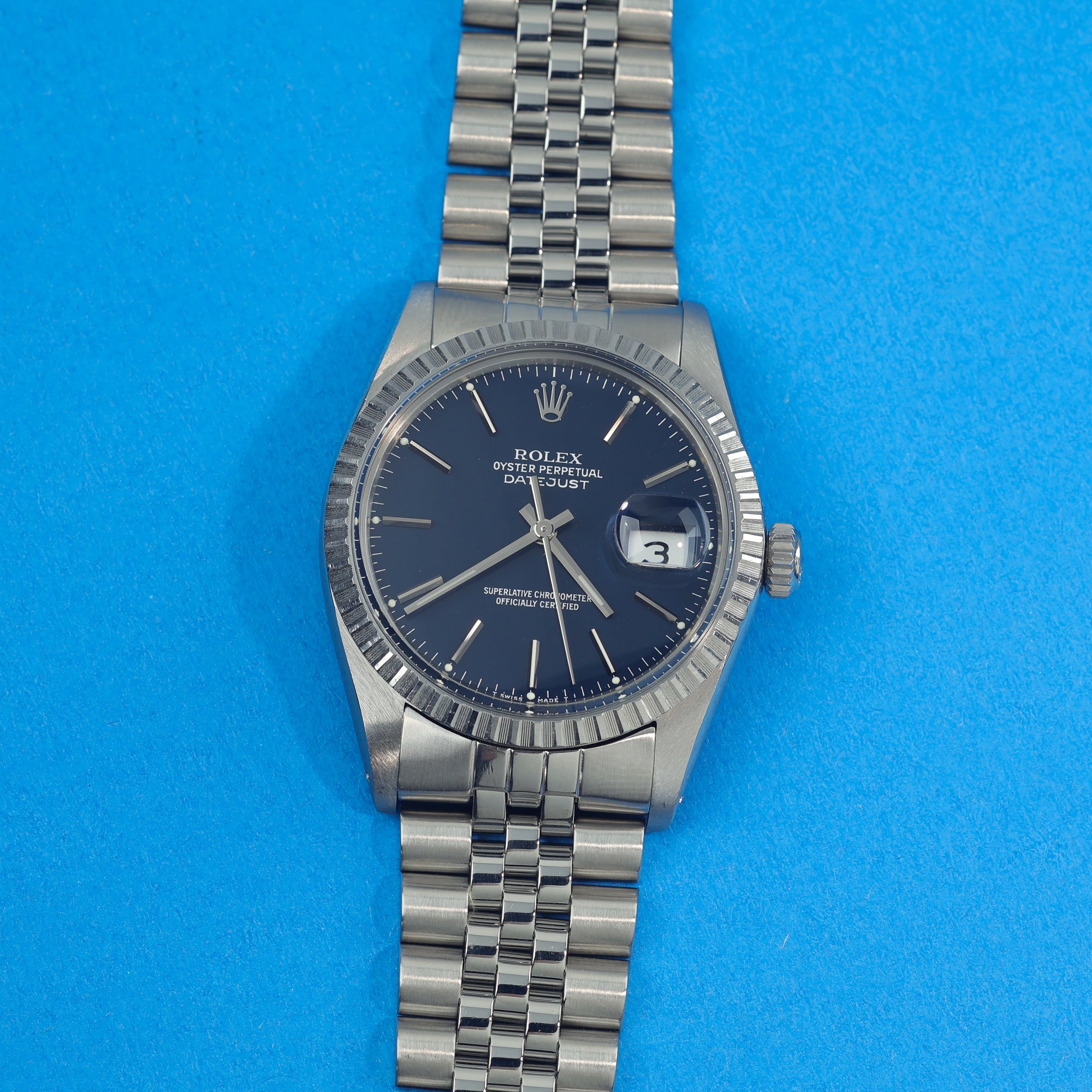 Rolex Datejust Ref. 16030 Box and Papers Deep Blue Service Dial