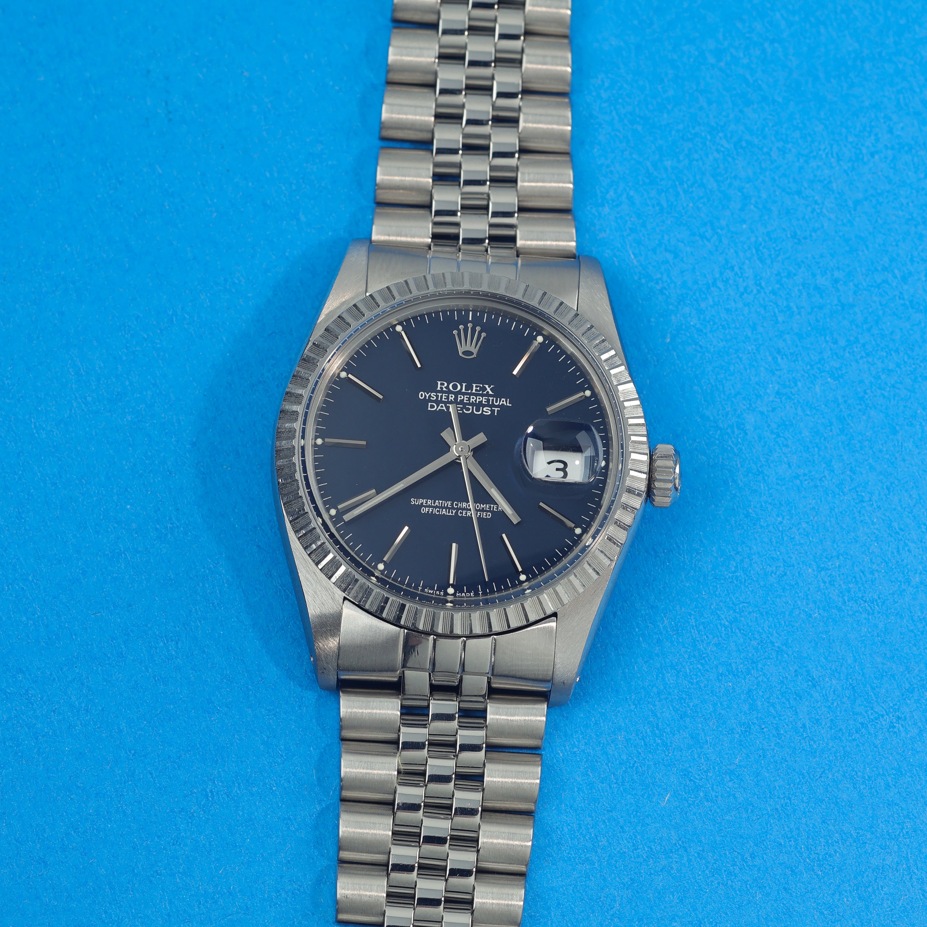 Rolex Datejust Ref. 16030 Box and Papers Deep Blue Service Dial