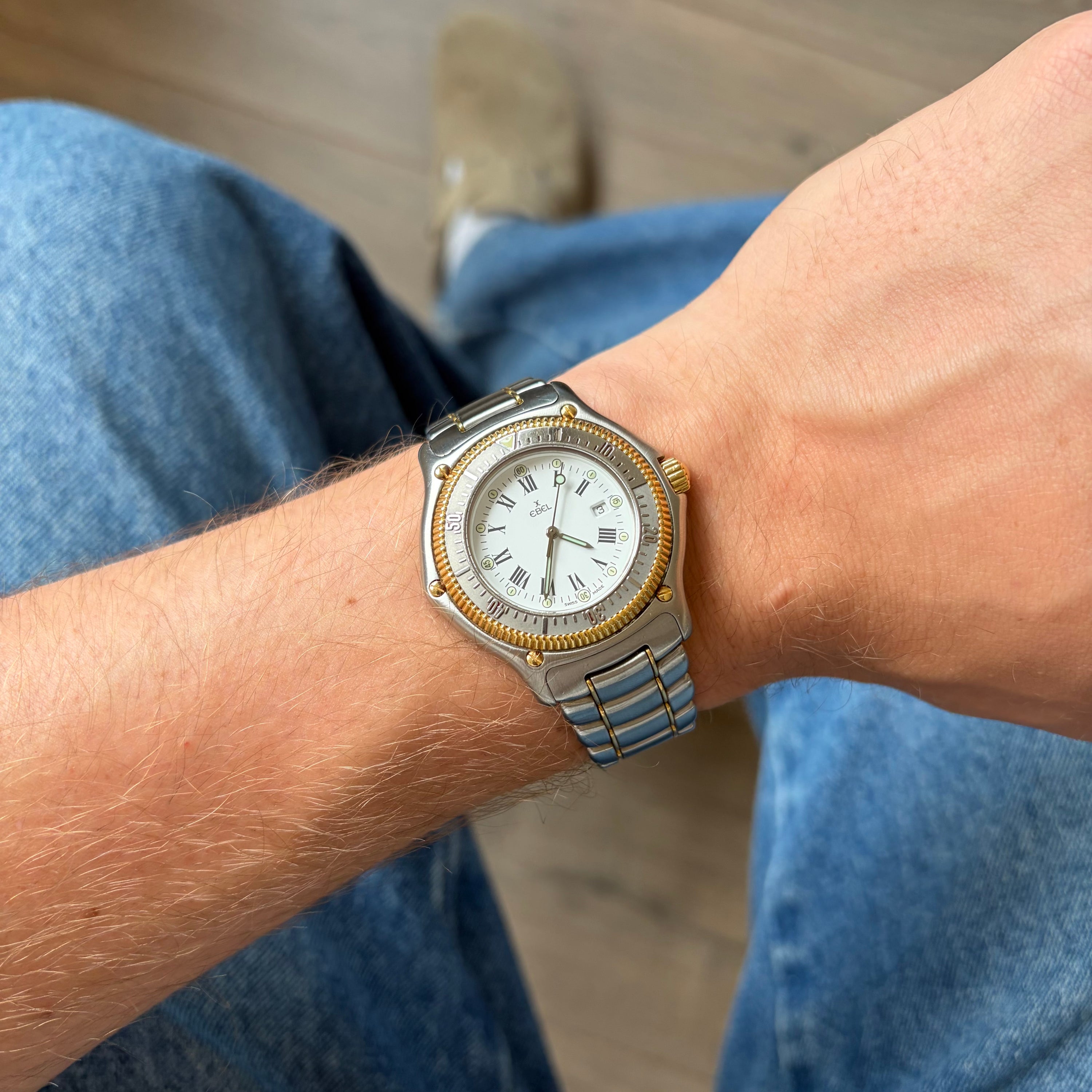Ebel Discovery Ref. 183913 Steel and Gold White Dial