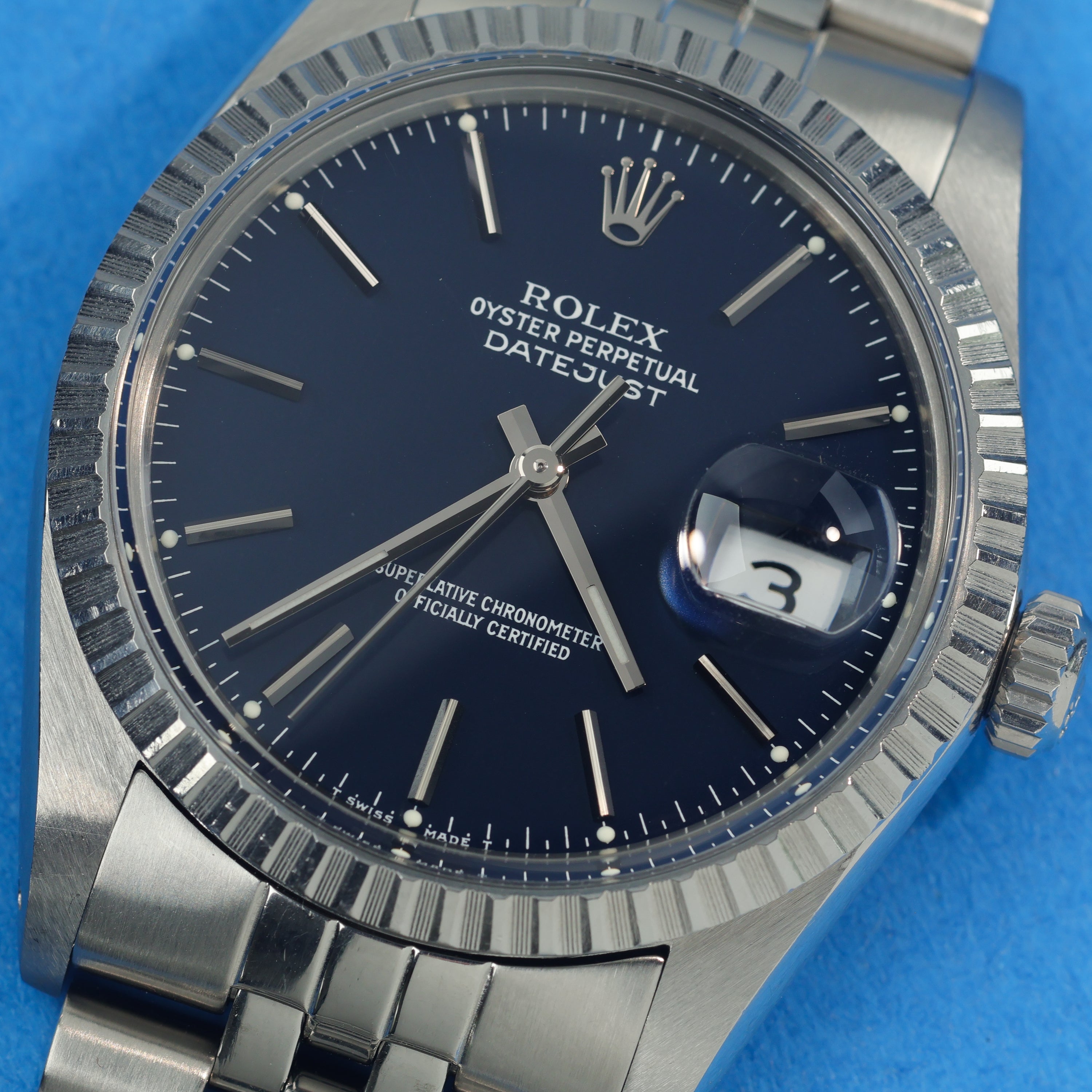 Rolex Datejust Ref. 16030 Box and Papers Deep Blue Service Dial