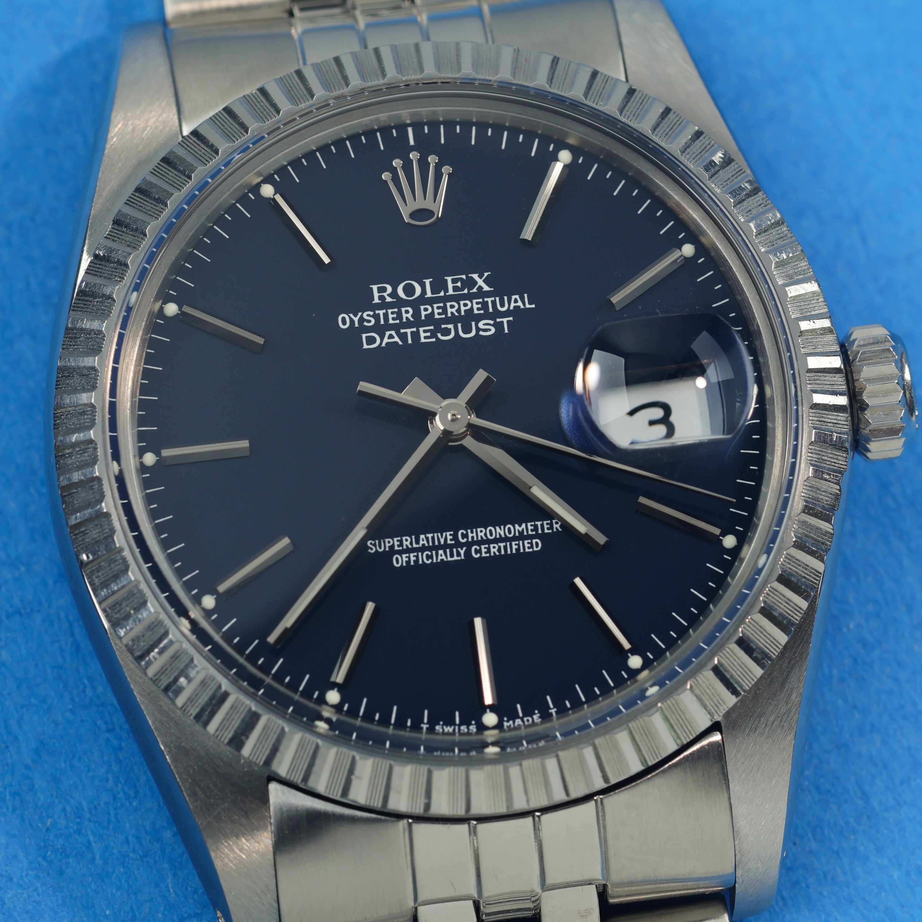 Rolex Datejust Ref. 16030 Box and Papers Deep Blue Service Dial